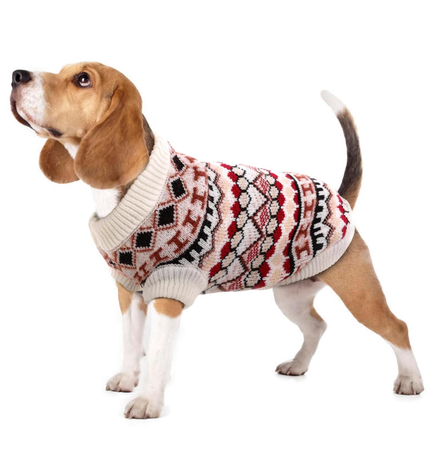 Boho Dog Sweater - Hjumarayan Christmas Sweater for Small Dogs | Thick & Stylish for French Bulldogs & Chihuahuas (Red Size S) - Buy Online on GoSupps.com