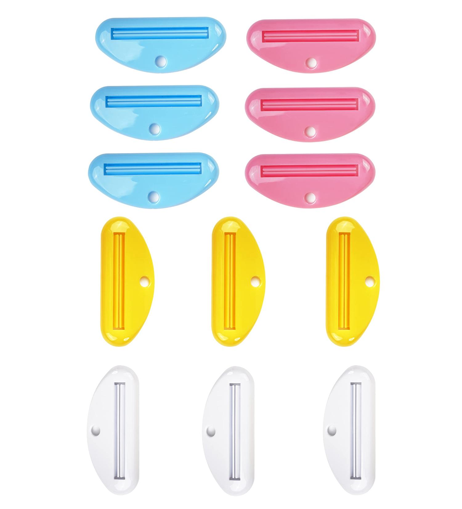 MoHern Toothpaste Squeezer 12 Pcs - Plastic Tube Holder & Dispenser Clips (Pink, Blue, Yellow, White) - Buy Online on GoSupps.com