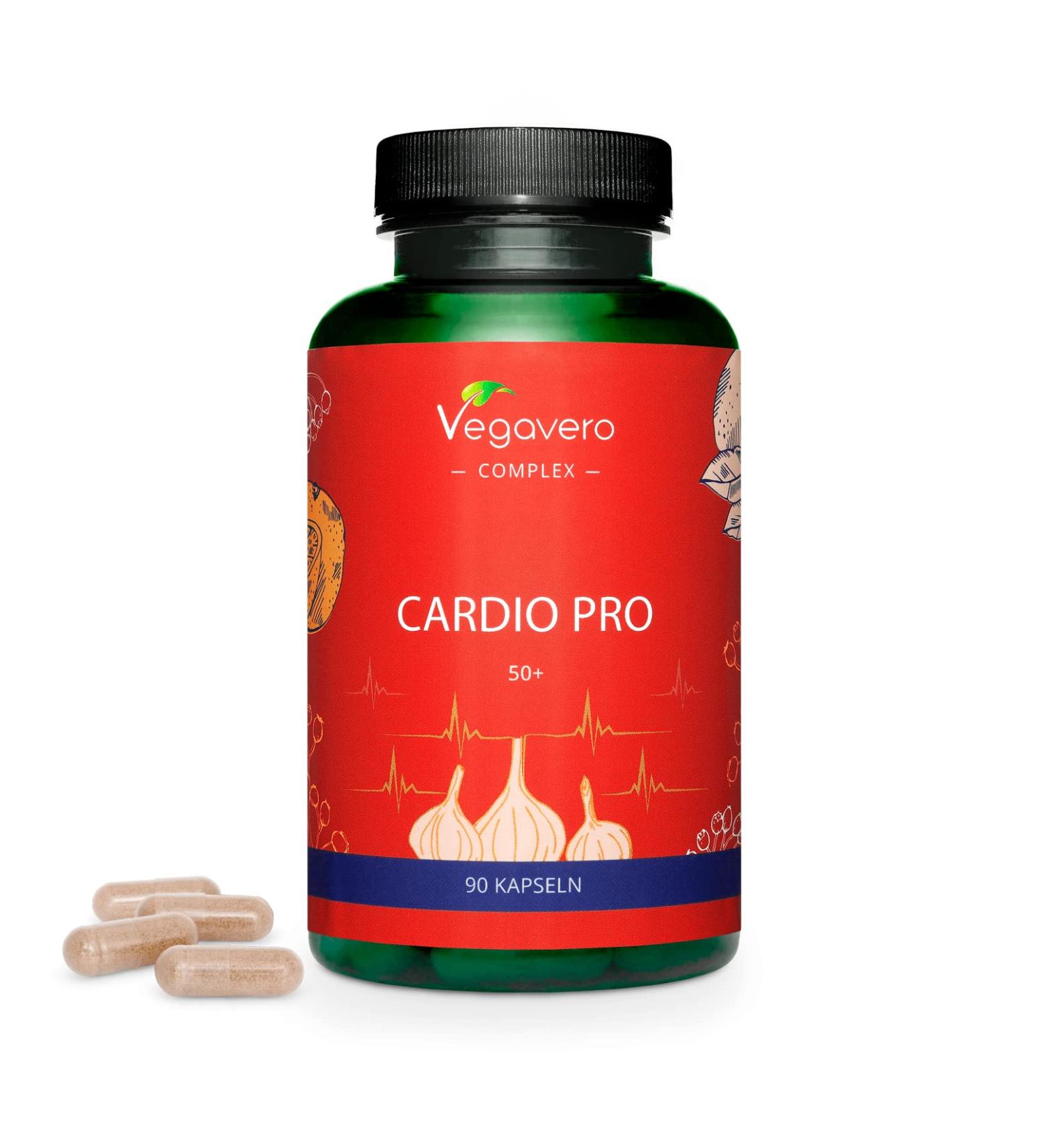 Cardio Pro Complex Vegavero | Heart Health Support with Black Garlic, Orange Hibiscus & Soybean | Lab-Tested Vegan Formula | 90 Capsules - Buy Online on GoSupps.com