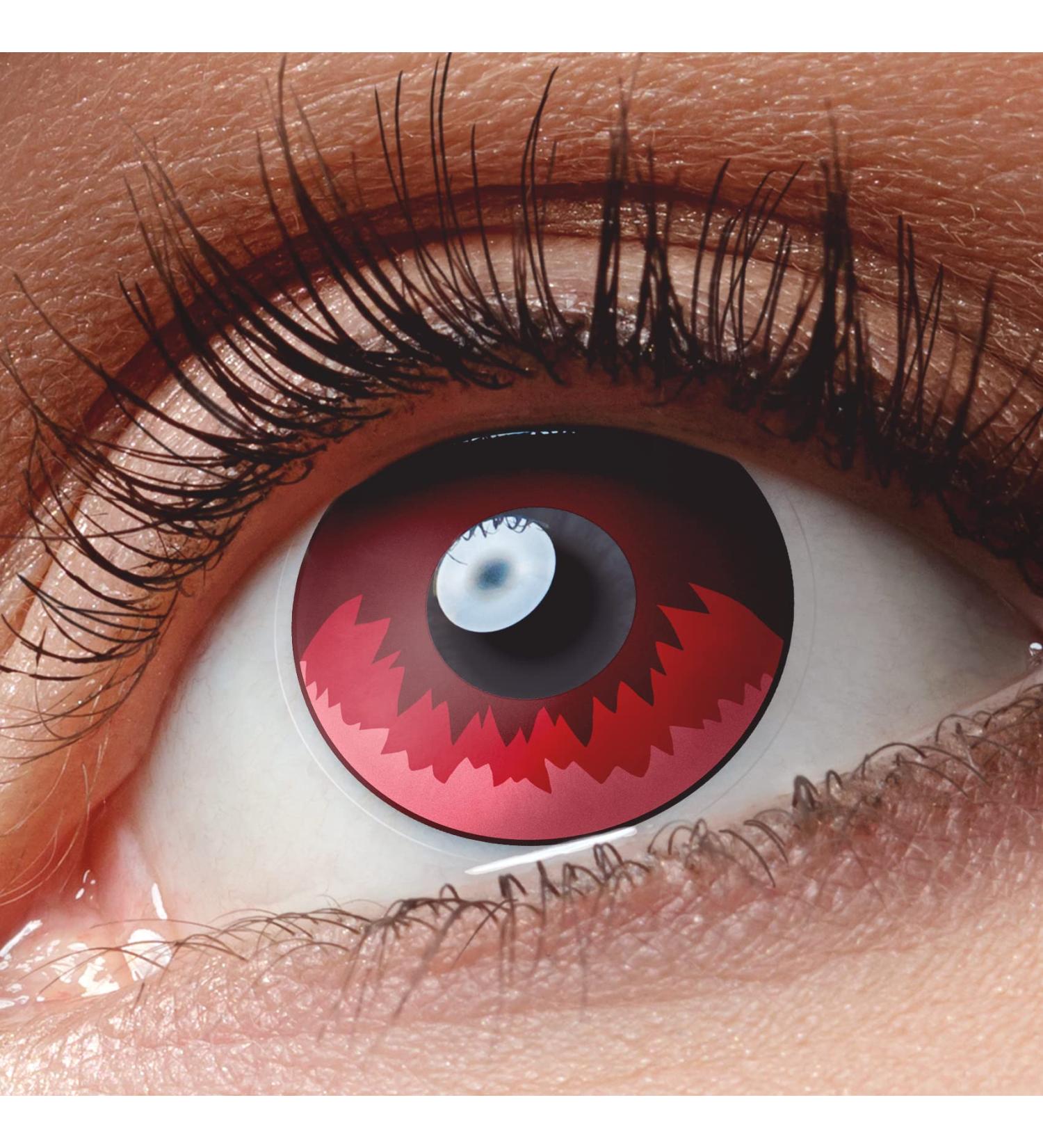 Top Quality Colored Contact Lenses - Black Red Tanjiro2 (1 Pair) | Perfect for Halloween Mardi Gras Carnival | Free Lens Container Included - Buy Online on GoSupps.com