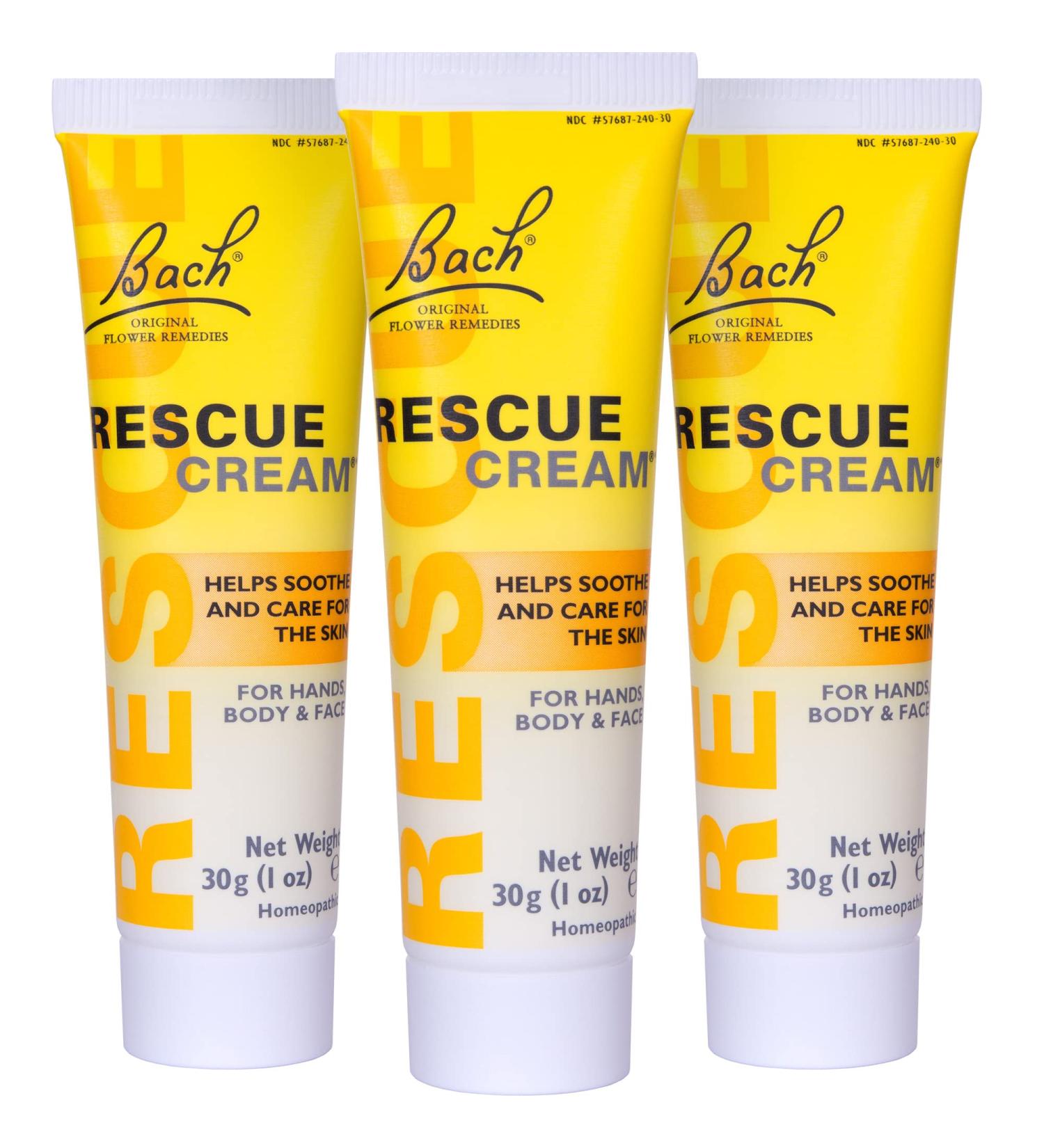 Bach Rescue Cream, Hydrating Skincare for Hands, Body and Face, Shea Butter, Homeopathic Stress Relief Flower Essences, Fragrance-Free, Paraben-Free, 3 Pack, 30g Ea 30g (Pack of 3) - Buy Online on GoSupps.com