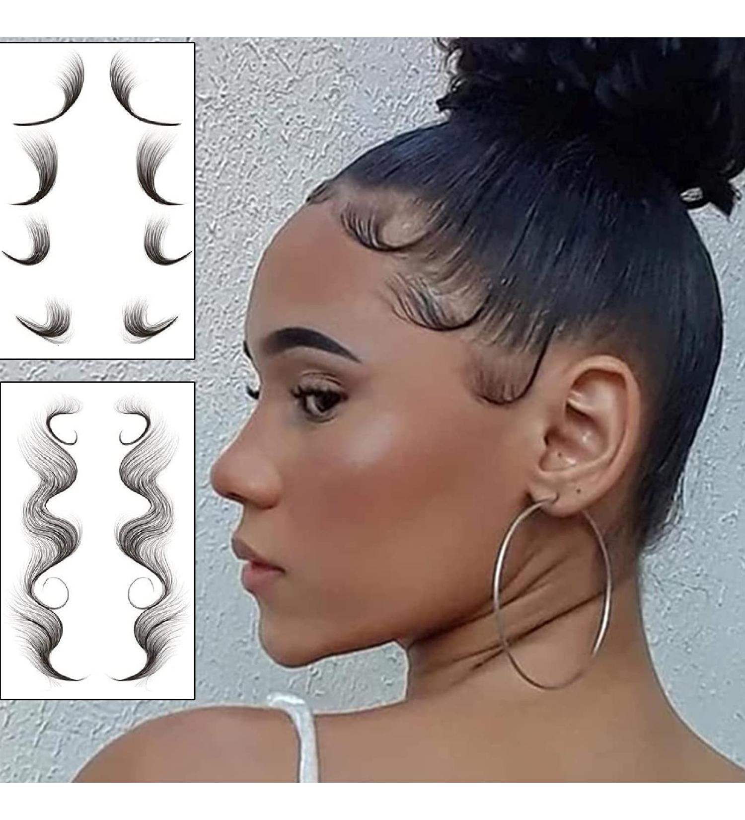 Waterproof Baby Hair Temporary Tattoo Stickers - 2 Styles, Natural Looking Fake Edges and Bangs for Women and Girls - Buy Online on GoSupps.com