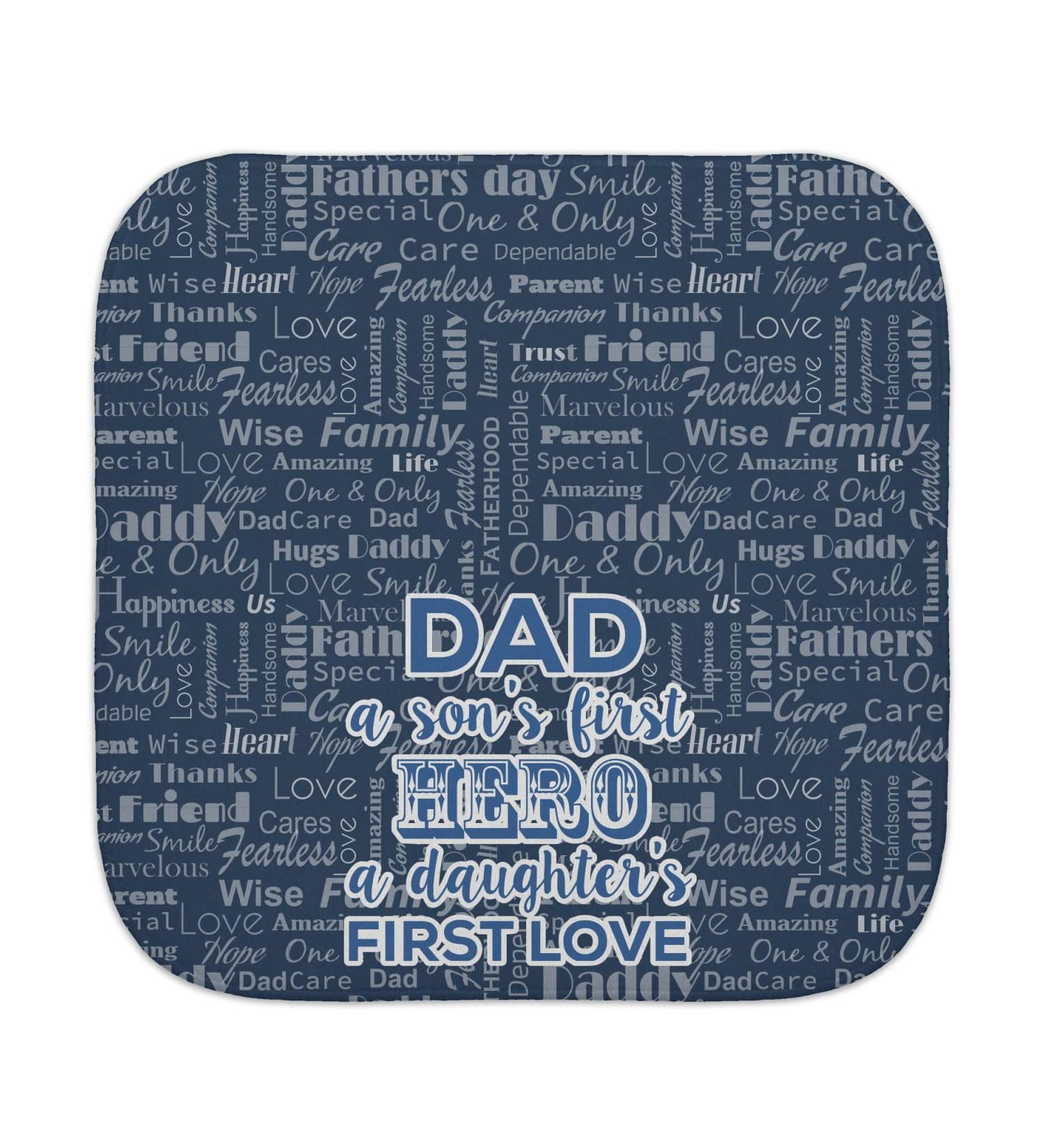 Personalized My Father My Hero Face Towel - Custom Rounded Corner 13x13 | YouCustomizeIt - Buy Online on GoSupps.com