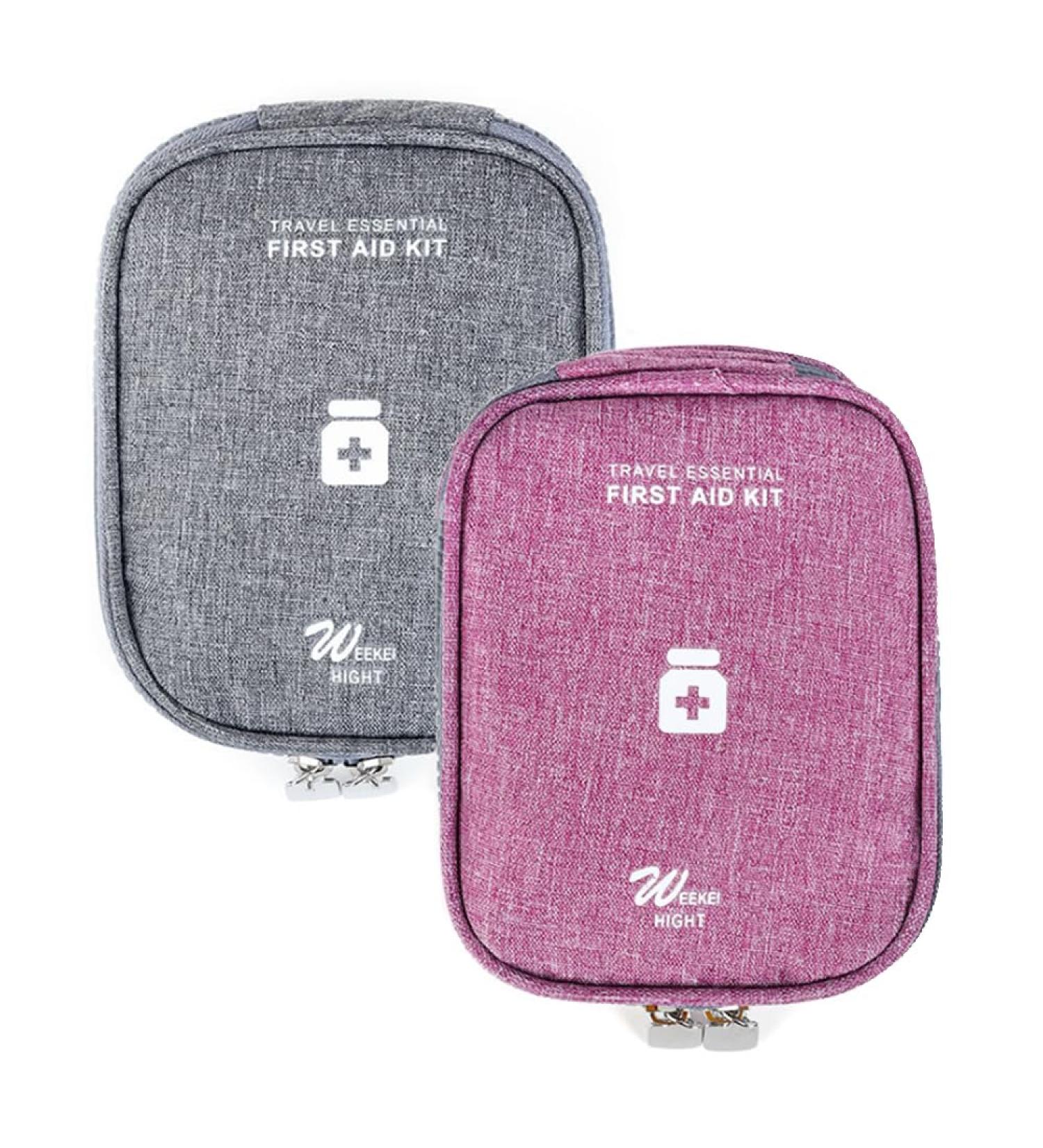 Buy HioQFR 2PCs Portable Medicine Bag - Travel Pharmacy Pocket Small Emergency Kit for Home Office & Outdoor - Gray & Purple - Buy Online on GoSupps.com