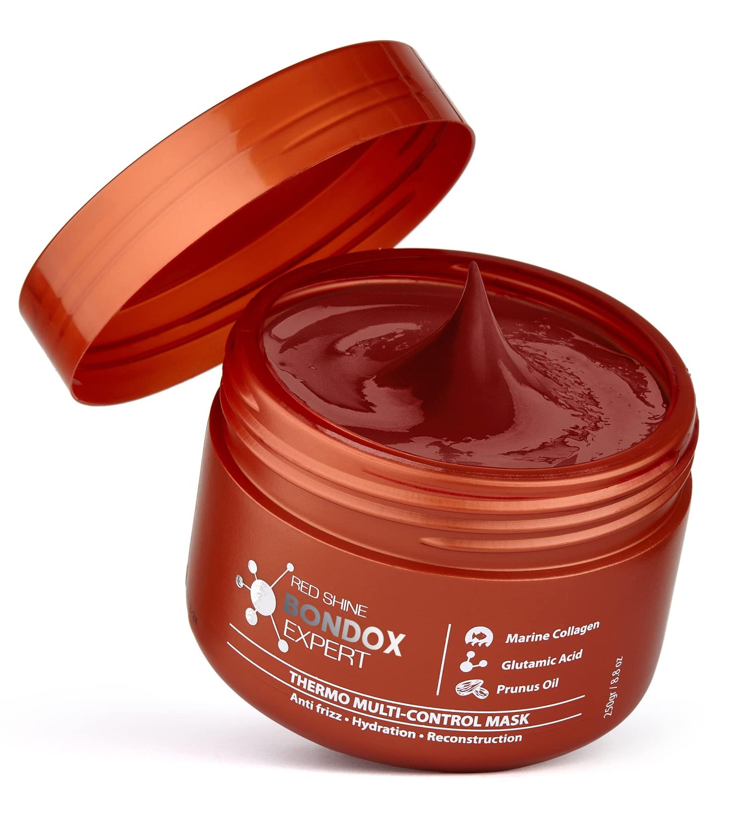Red Shine BONDOX HAIR 8.8 oz - Depositing Mask with Marine Collagen and Almond Oil - Formaldehyde-Free | Repairs Elasticity, Softens, Moisturizes - Buy Online on GoSupps.com
