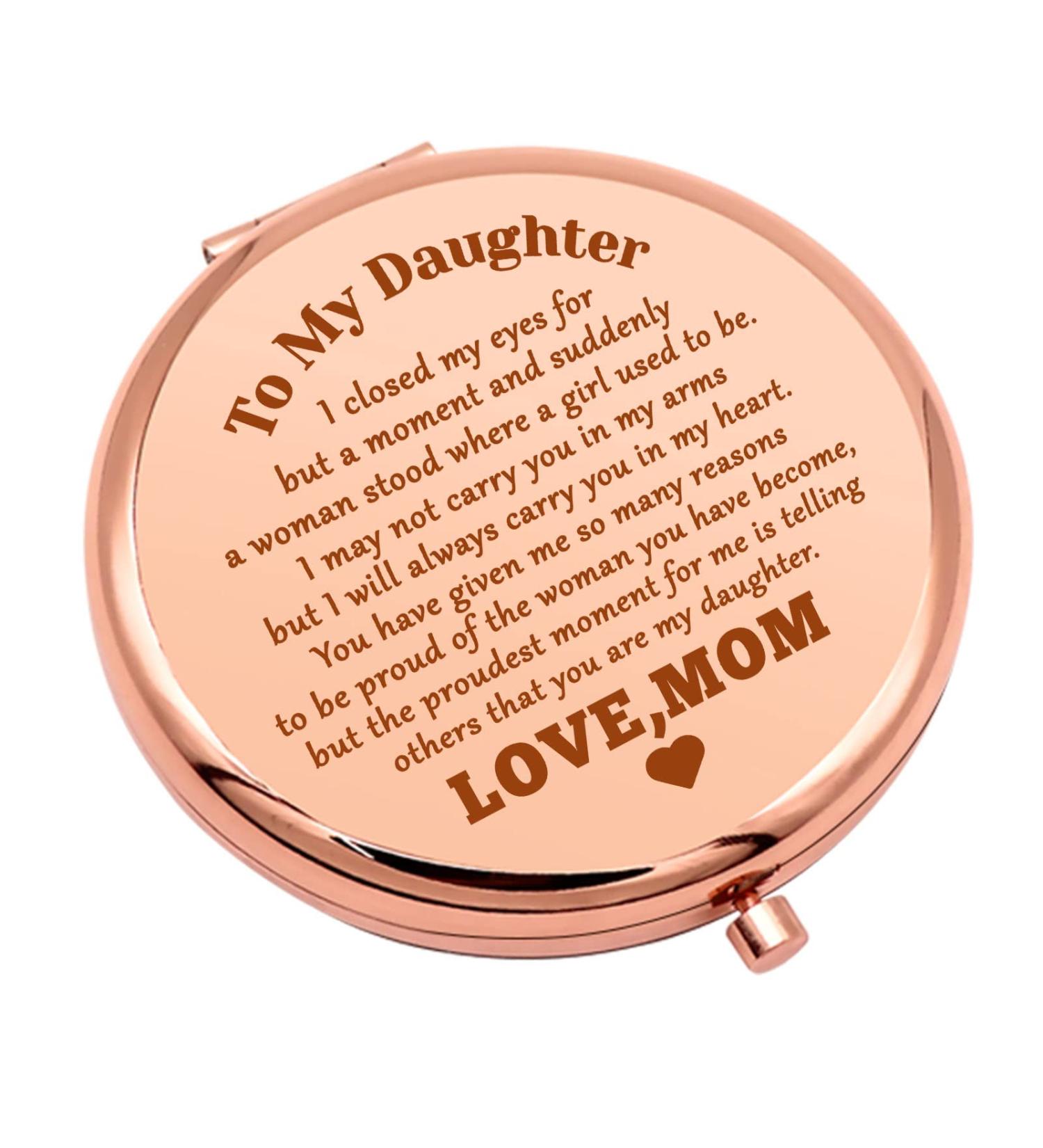 Daughter Gifts from Mom - Compact Makeup Mirror for Girls | Inspirational Graduation & Wedding Gift - Buy Online on GoSupps.com