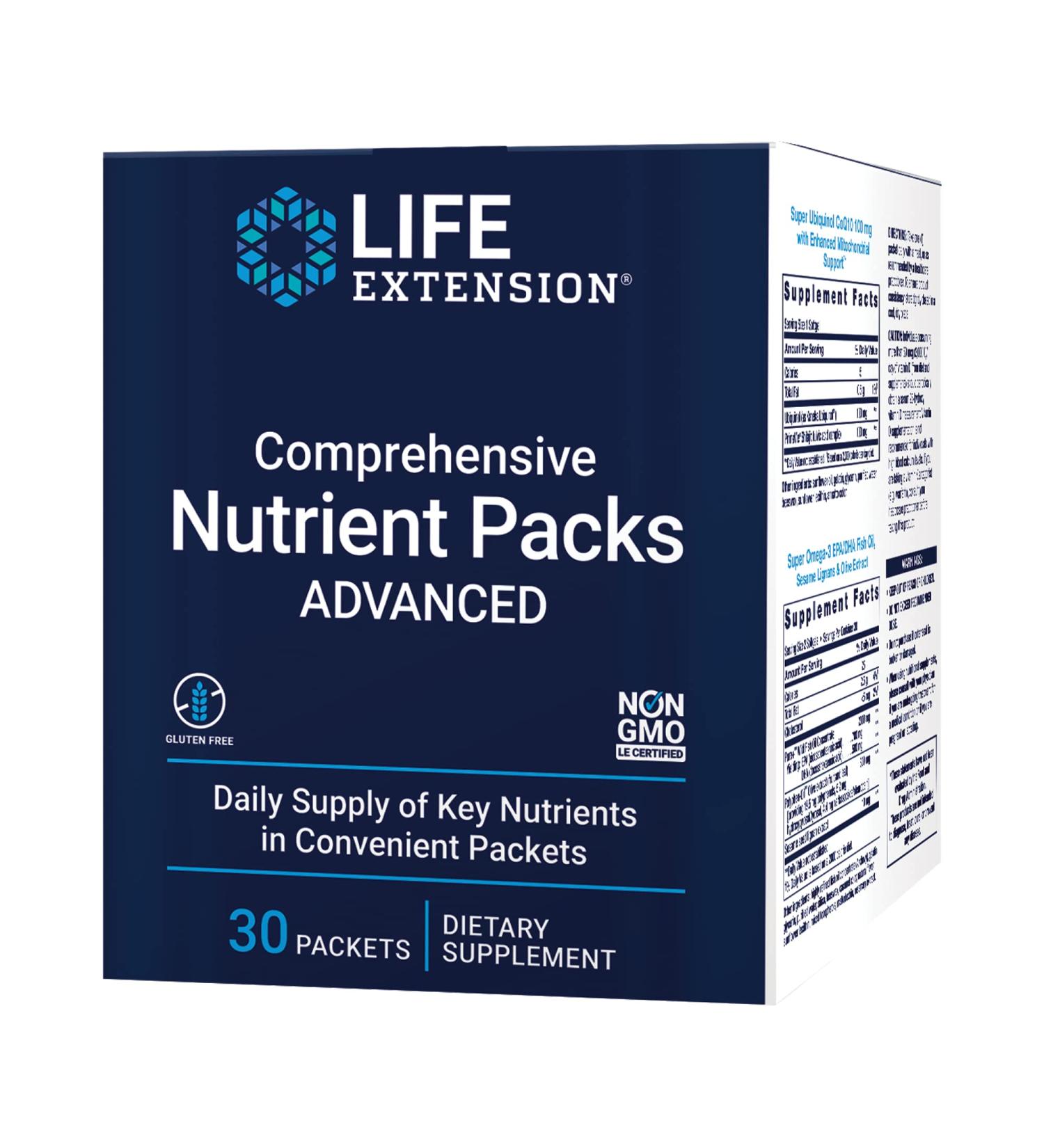 Life Extension Comprehensive Nutrient Packs - Advanced 30 Packets | Optimal Health & Wellness - Buy Online on GoSupps.com