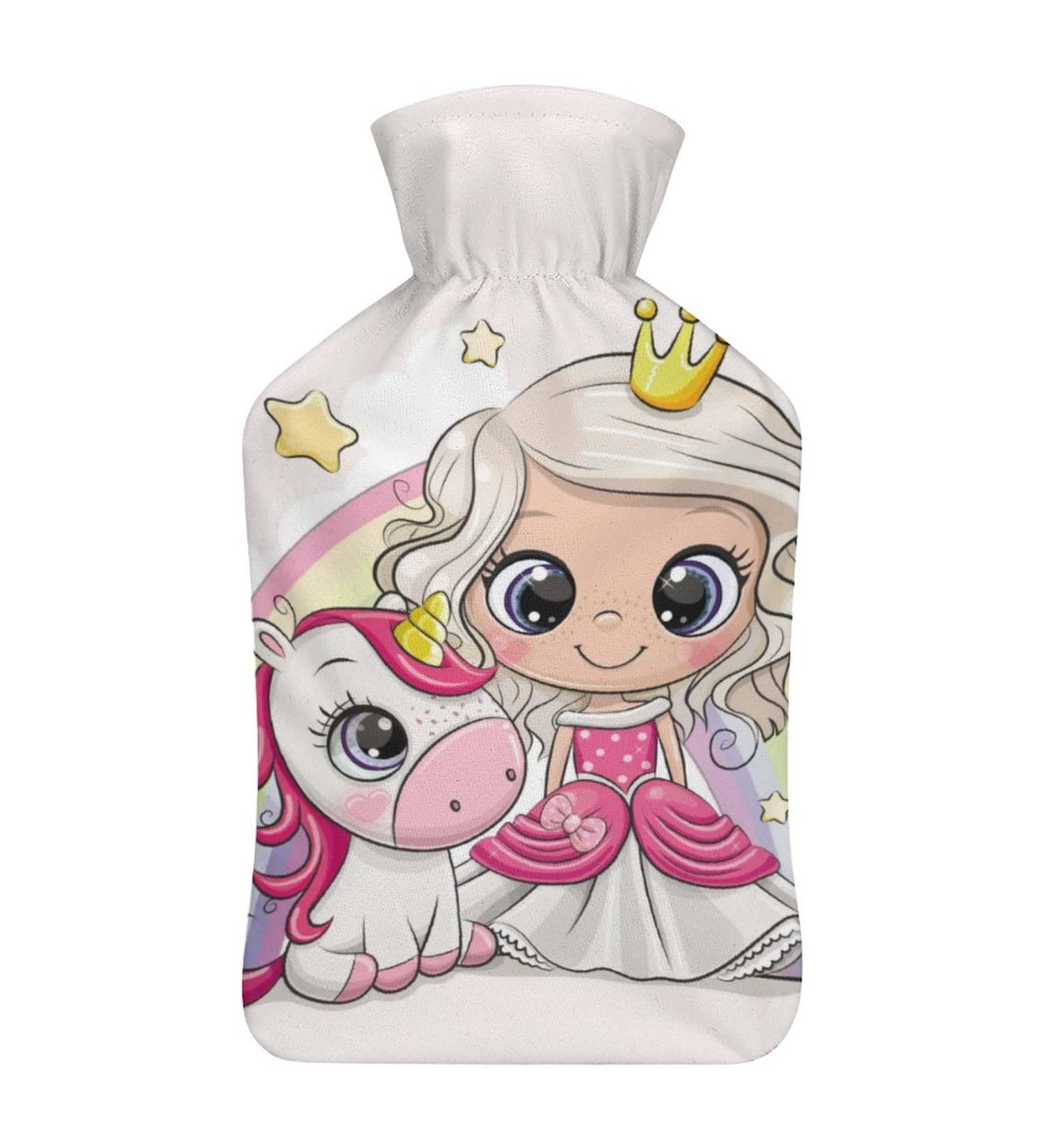 Unicorn Hot Water Bottle with Plush Cover - Cozy Hand Warmer for Kids & Adults | 26.5x15.3cm - Buy Online on GoSupps.com