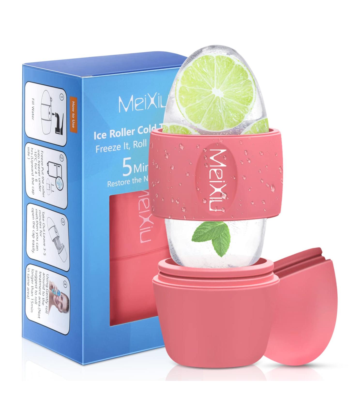 Ice Roller for Face and Eye - Facial Skin Care Tool for Puffiness and Migraine Relief - Pink - Buy Online on GoSupps.com