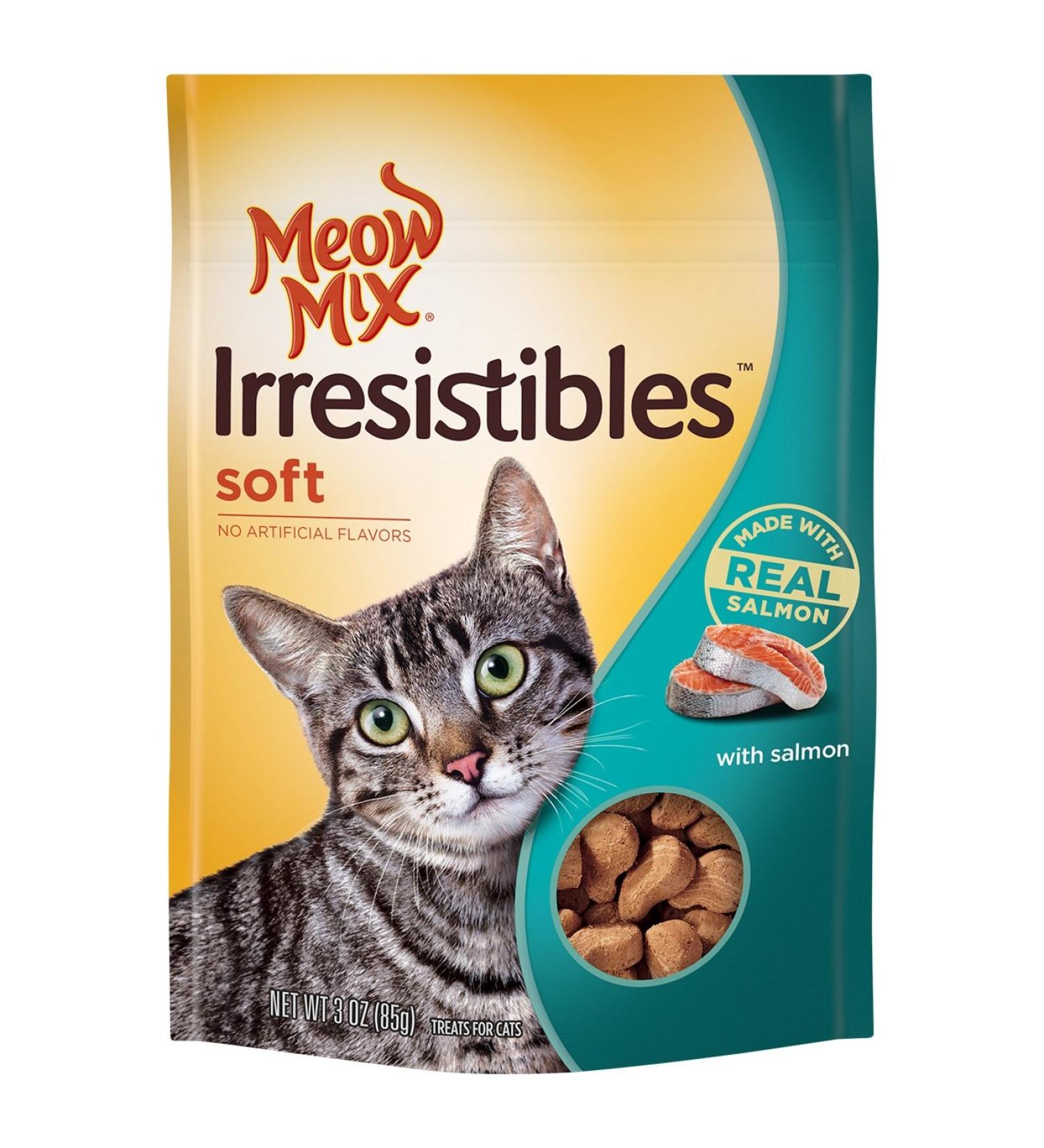Meow Mix Irresistibles Cat Treats Soft Salmon 3 oz (Pack of 5) - Buy Online on GoSupps.com