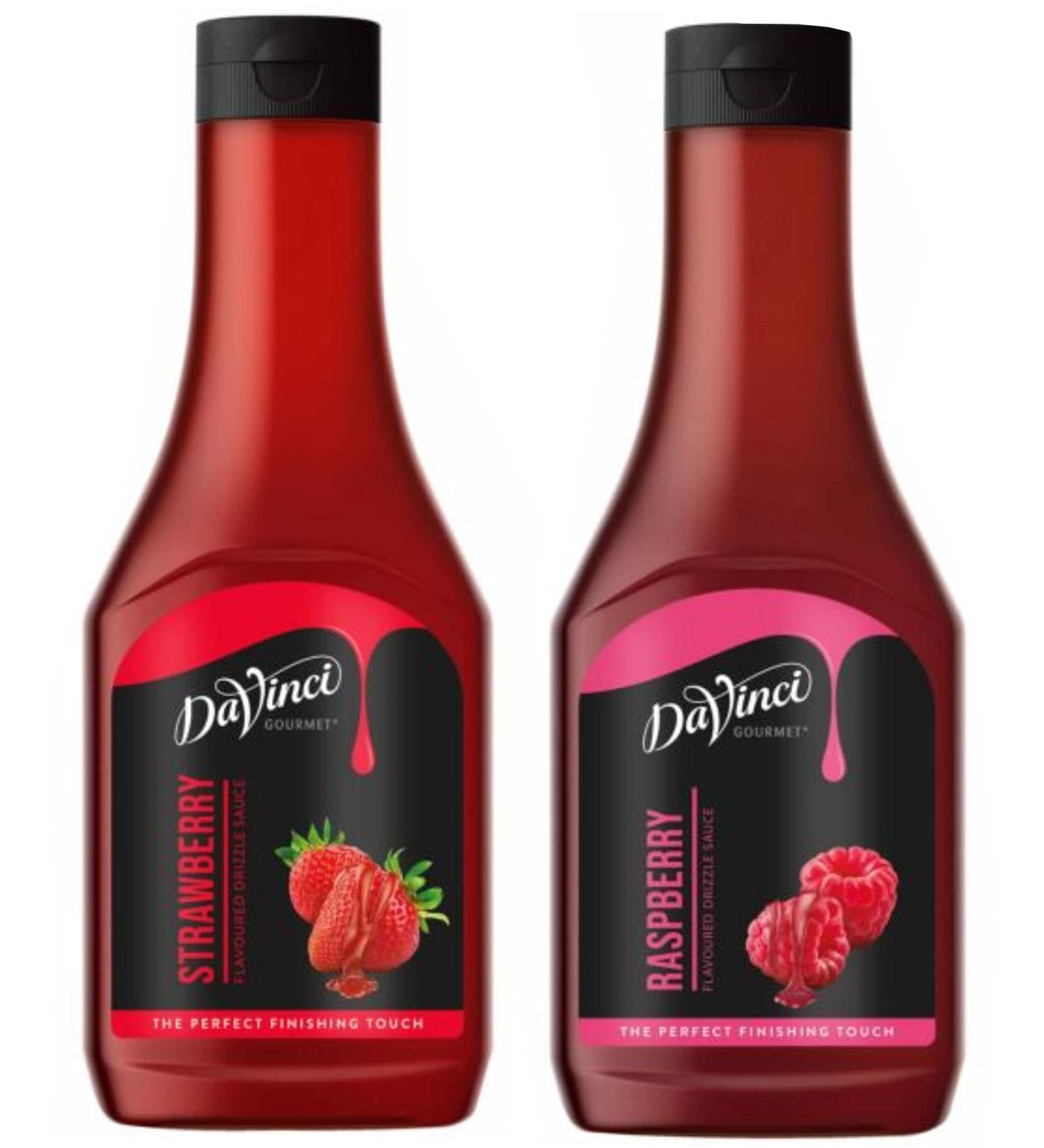 DaVinci Gourmet Strawberry and Raspberry Flavour Dessert Sauce and Drizzle Sauce Restaurant Quality sauce.