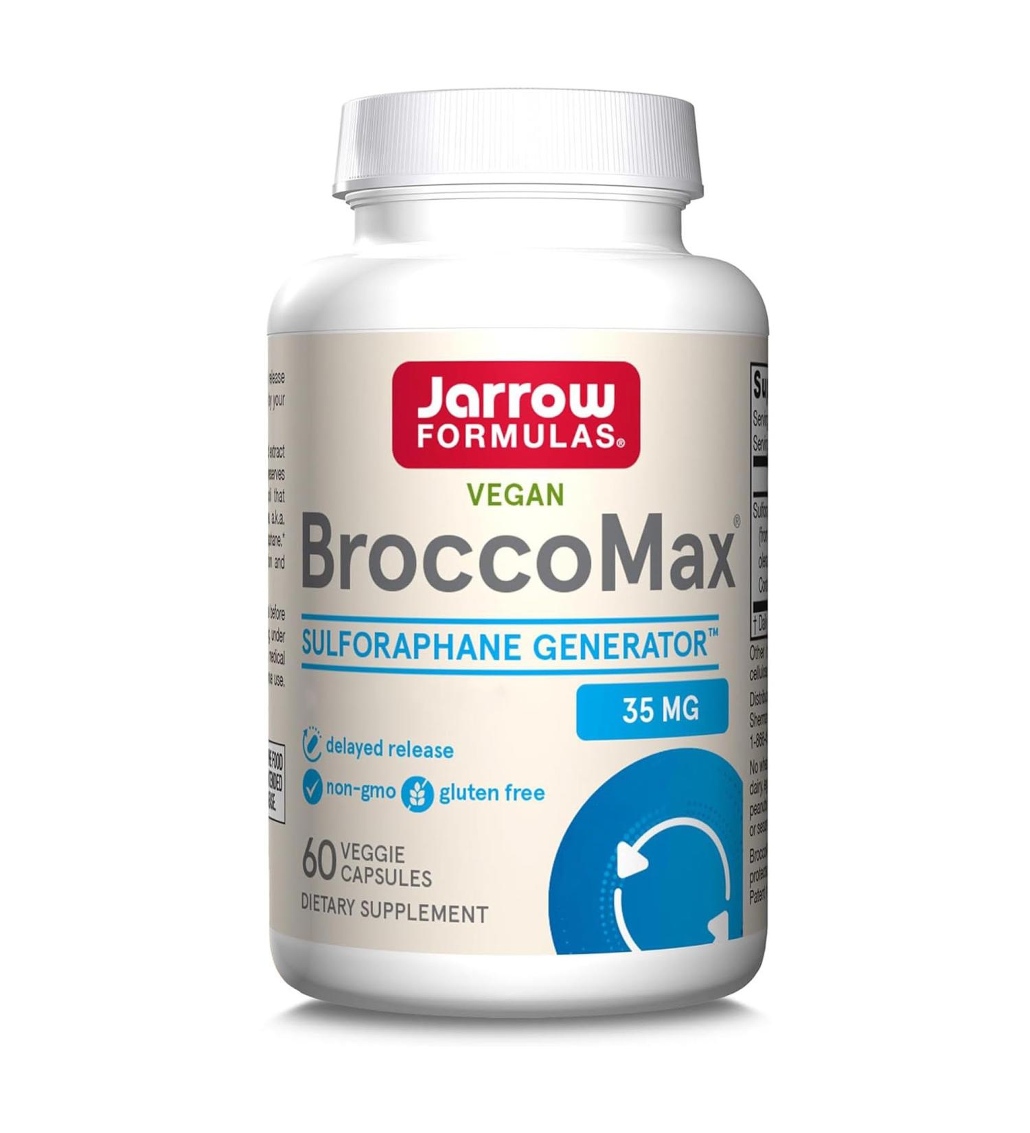 Jarrow Formulas BroccoMax with Broccoli Seed Extract 60 Vegan Lab Tested Vegetarian Gluten Free Non-GMO - Buy Online on GoSupps.com