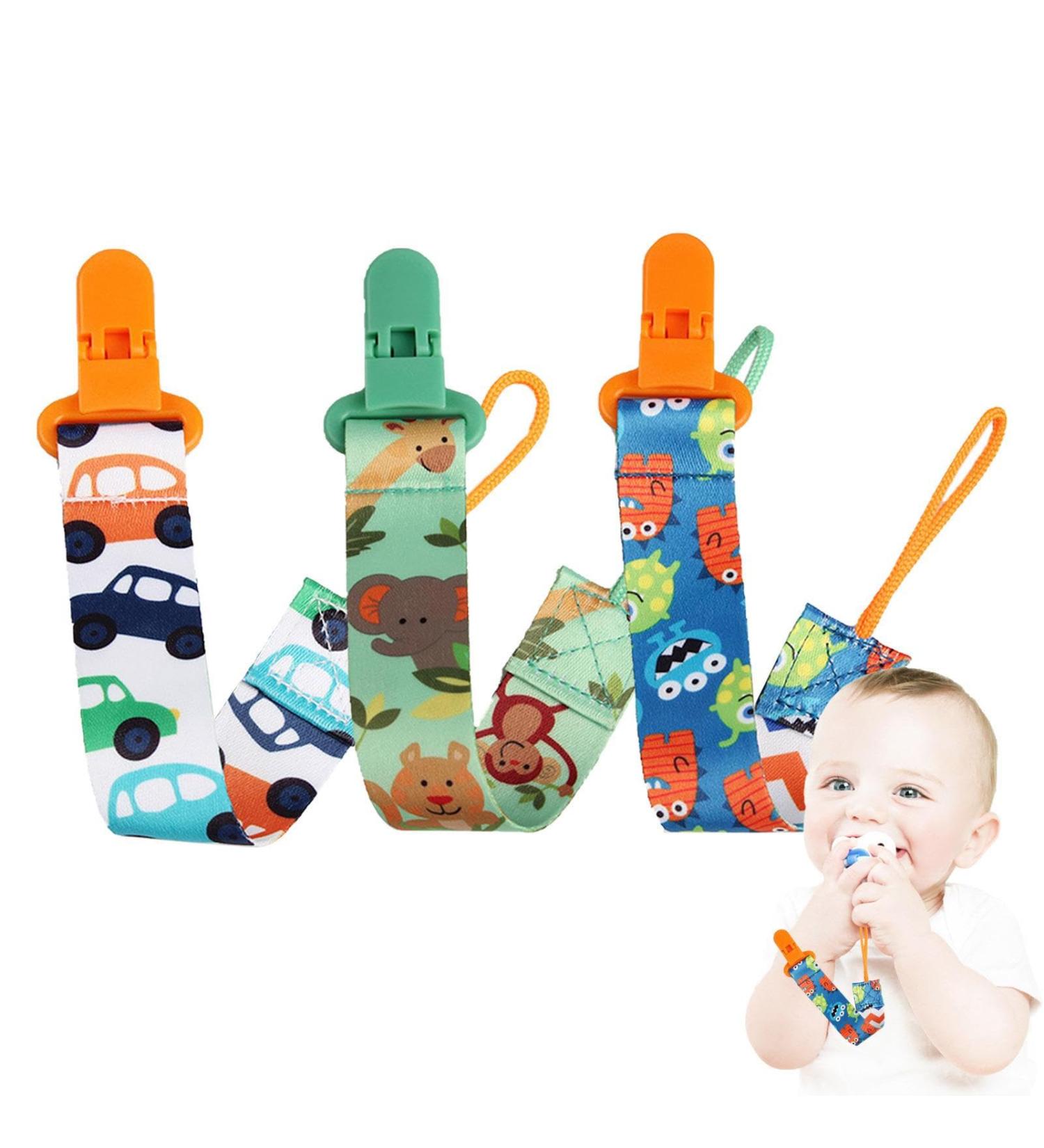 Aizuoni Pacifier Clips - Soft Fabric Pacifier Chains for Babies & Kids | Secure Stylish & Durable - Buy Online on GoSupps.com