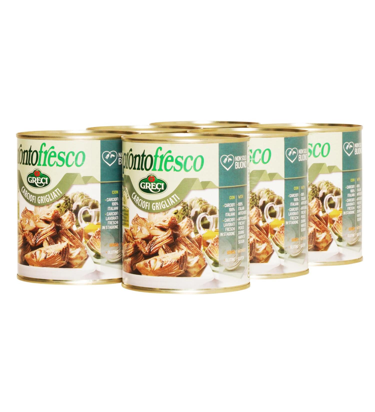 Greci Pronto Fresco - Grilled Artichokes - 6 x 800g - Carciofi Grigliati