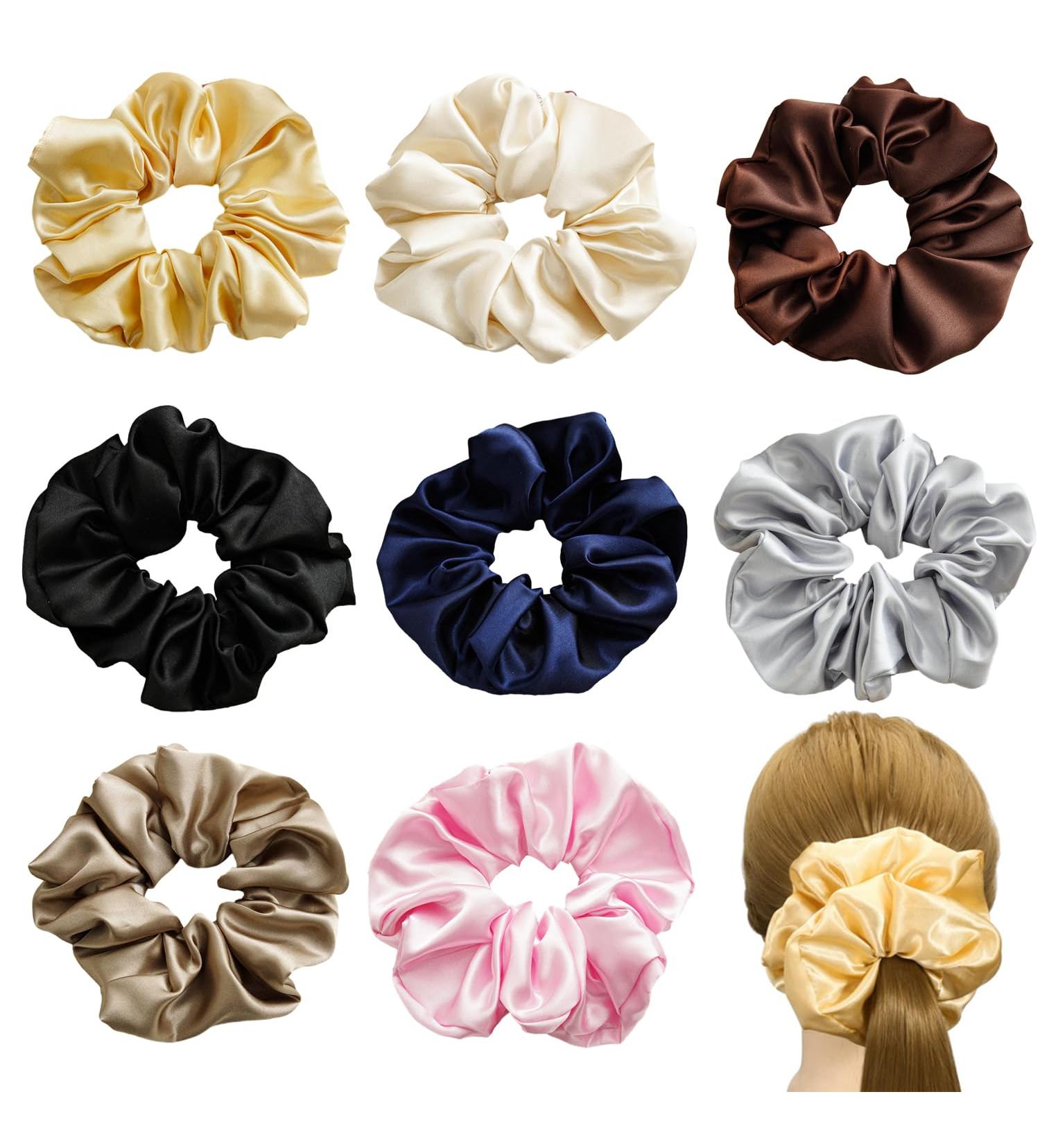 8 Large Hair Ties for Women Fabric High Elastic Hair Ties Simple Ponytail Ties Soft Elastic Hair Ties Simple and Elegant Large Hair Ties. - Buy Online on GoSupps.com