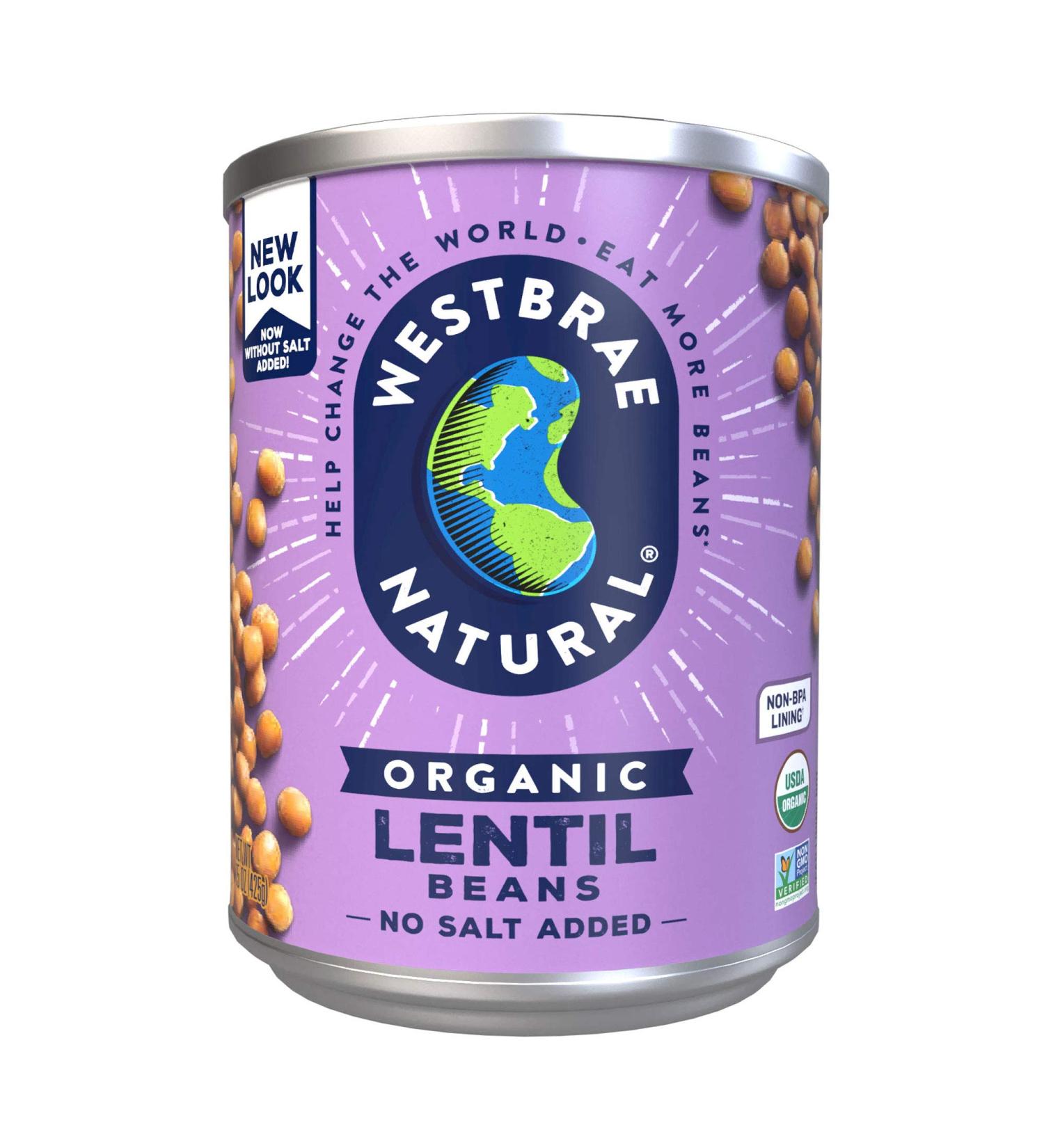 Westbrae Natural Organic Lentil Beans 15 Oz (Pack of 12) - No Salt Added - Packaging May Vary - Buy Online on GoSupps.com