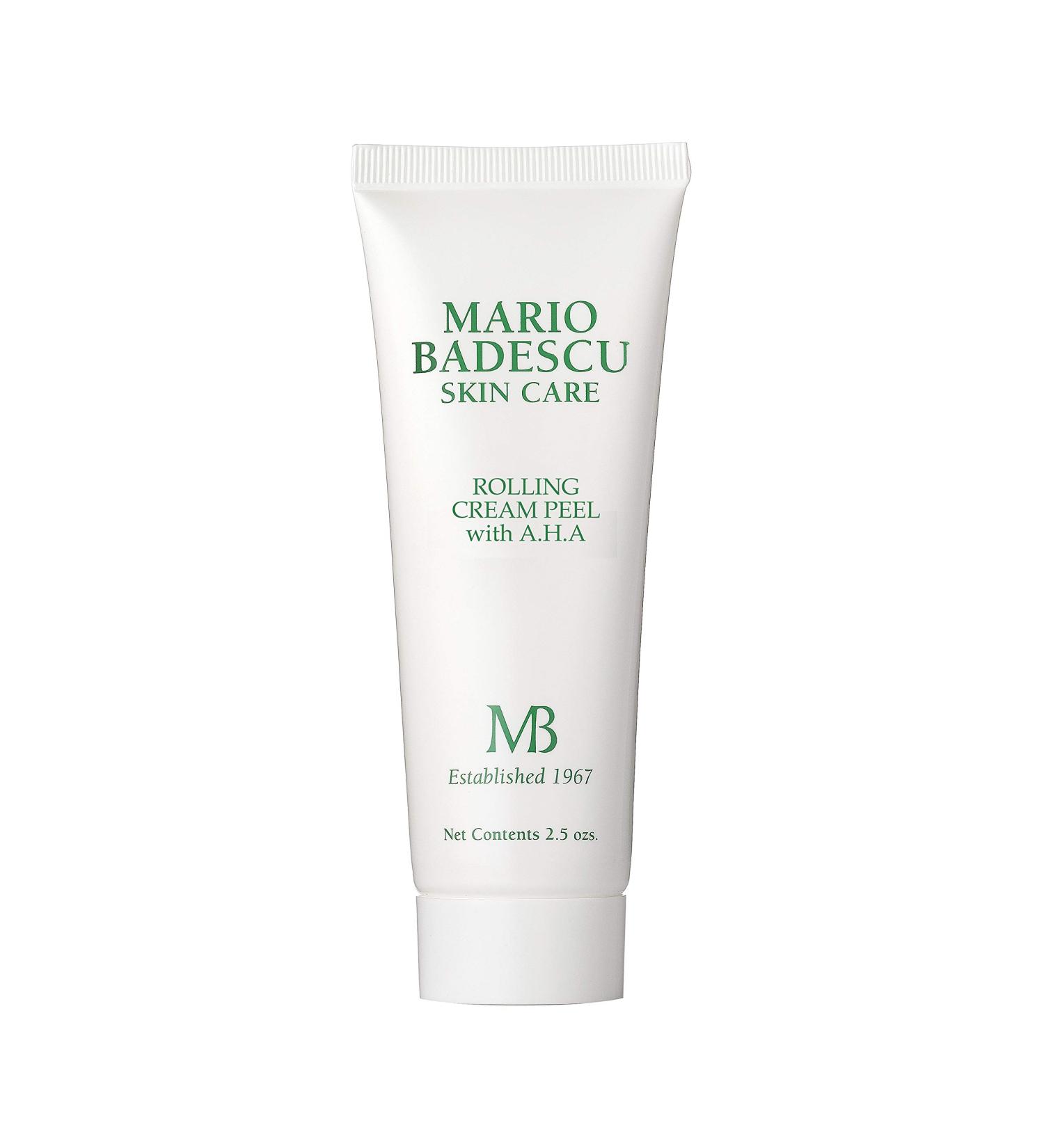 Mario Badescu Rolling Cream Peel | AHA Face Treatment for All Skin Types | Lactic Acid & Kaolin | Improve Uneven Skin Texture | 2.5 Fl Oz - Buy Online on GoSupps.com