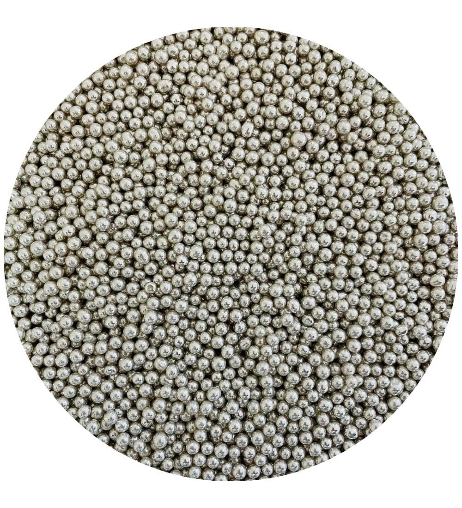 Purple Cupcakes Sprinkles Pearls 4mm - METALLIC SHINY SILVER - Cake and Cupcake Sprinkles for Birthdays Weddings and all occassions 4mm 4mm - Metallic Silver - Buy Online on GoSupps.com