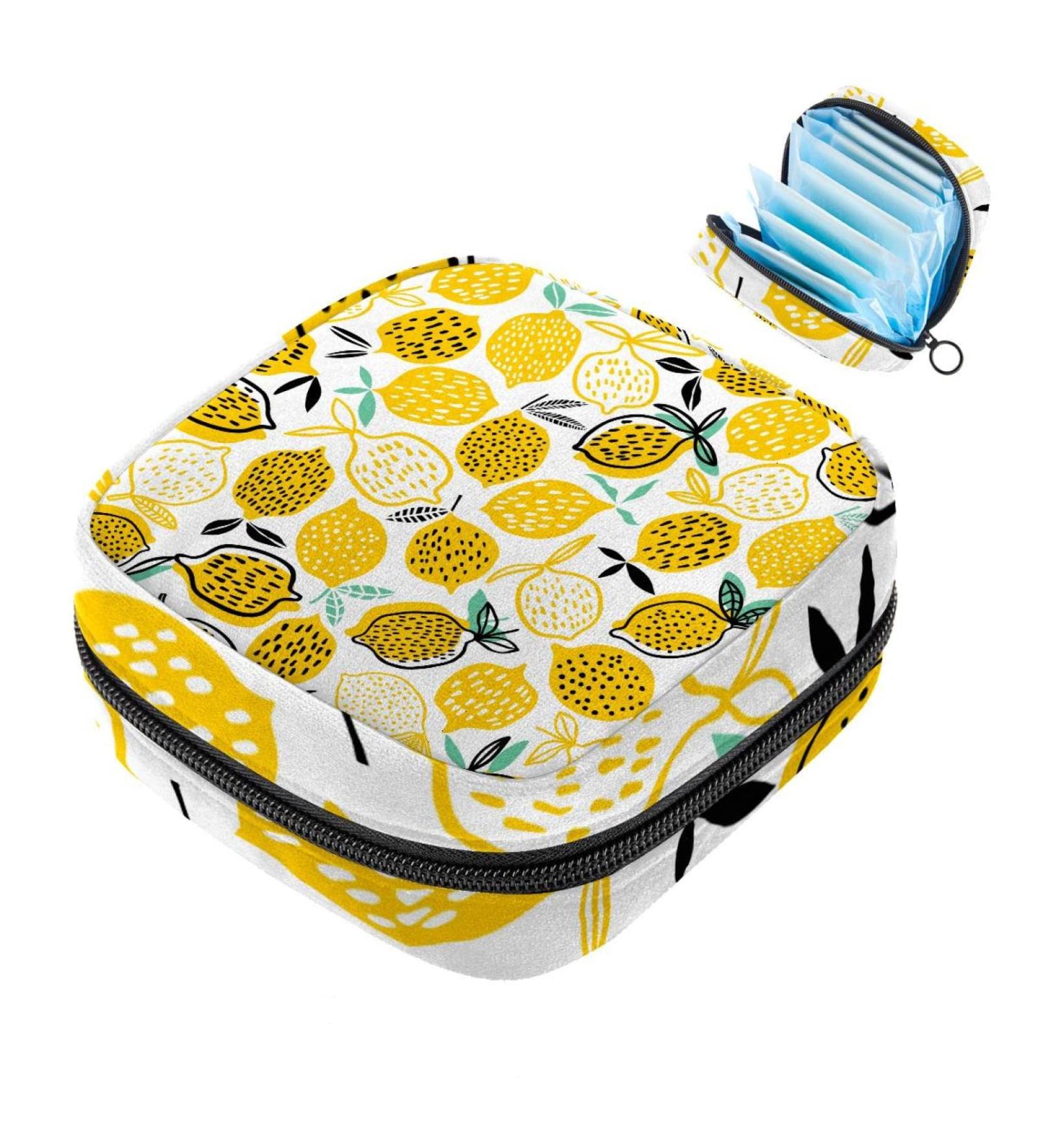 Napkin Storage Bag with Fruit-Lemon Patterns | Portable Period Bag for Women & Teens | Menstrual Cup & Breastfeeding Pillow Holder - Buy Online on GoSupps.com