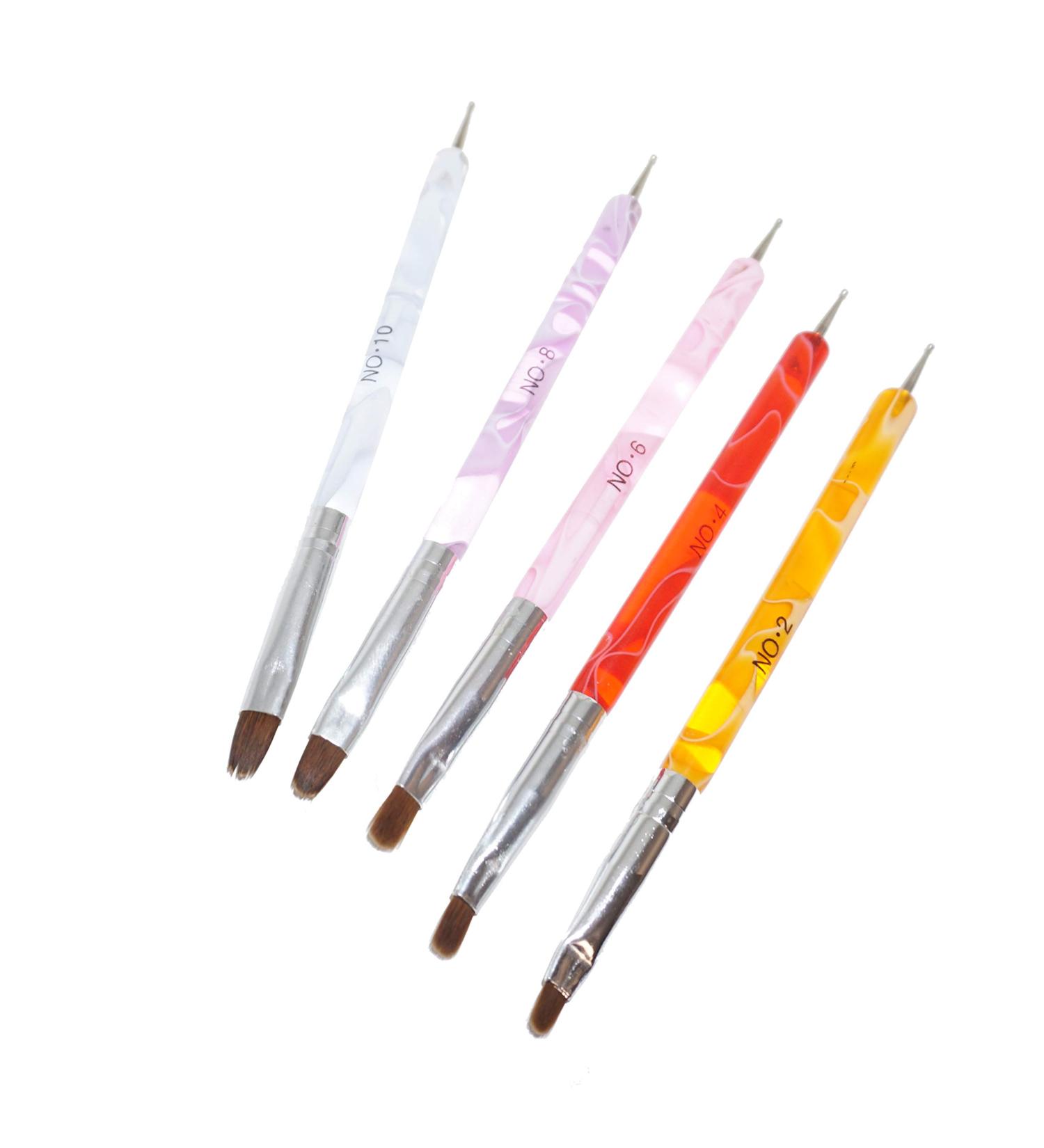 GS-Nails Brush/Dotting Set 5 pcs. Nail Art Size 2-4-6-8-10 Multi Tool