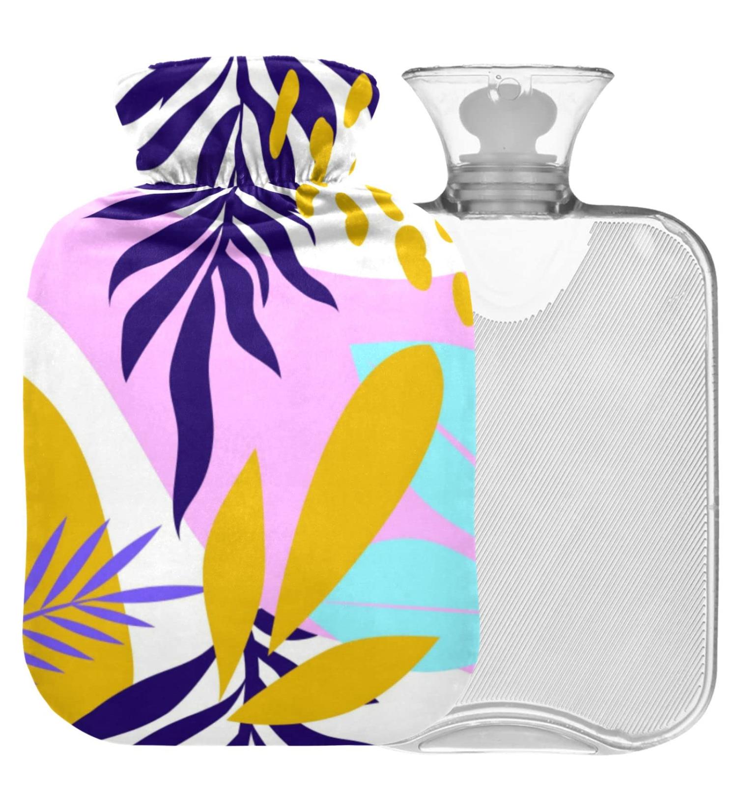 NAANLE 2L Hot Water Bottle with Abstract Hawaii Flower Cover - Pain Relief & Warmth for Back Hands and Feet - Buy Online on GoSupps.com