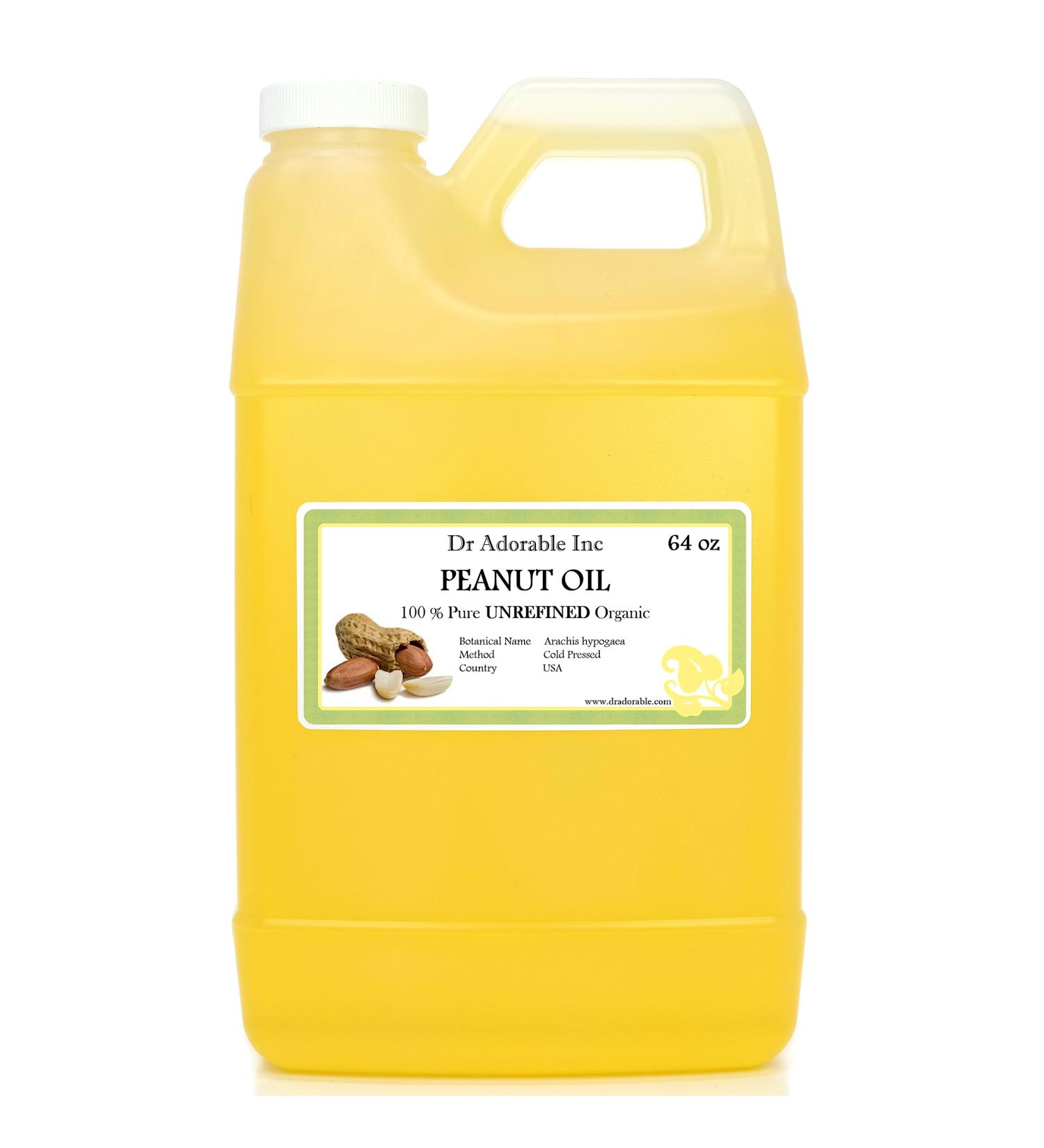 Dr Adorable - 64 oz - Peanut Oil Unrefined - 100% Pure Natural Premium Organic Cold Pressed - Buy Online on GoSupps.com