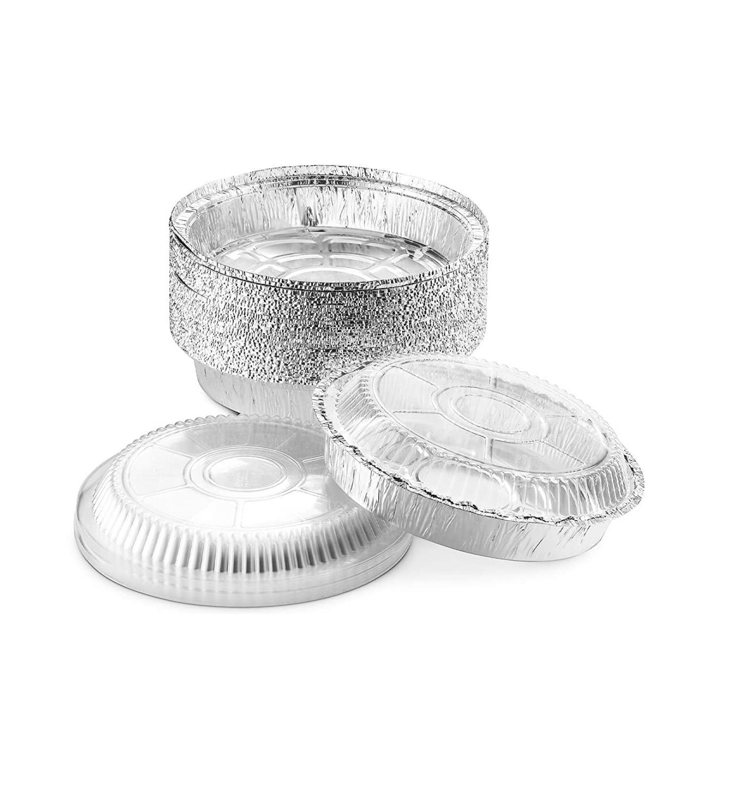 Mr Miracle 9 Inch Round Disposable Aluminum Foil Pans with Clear Plastic Lids - Pack of 40 Sets - Buy Online on GoSupps.com