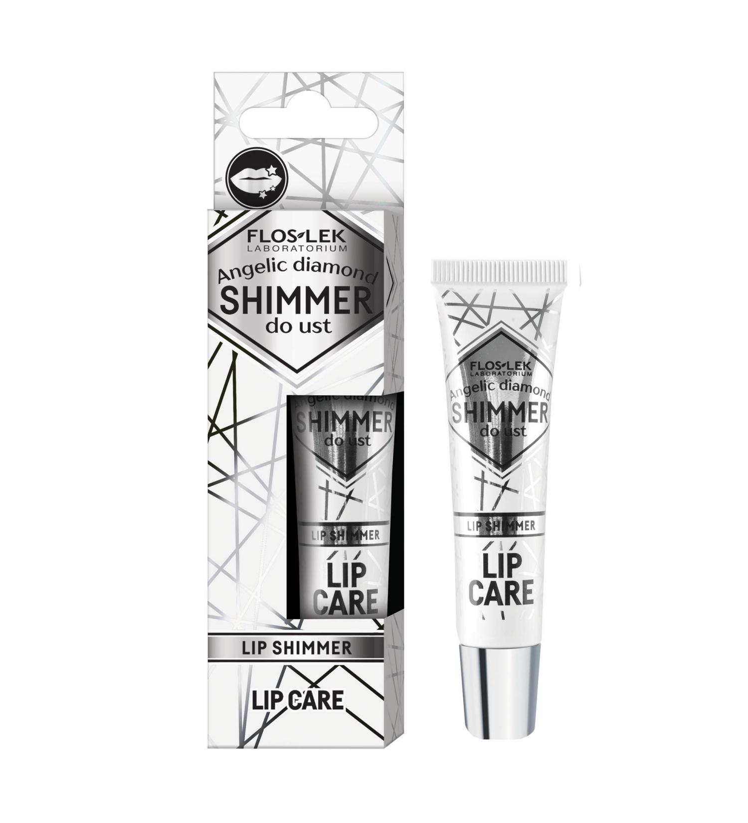 Floslek Lip Shimmer Lip Gloss - Angelic Diamond | 10g | Moisturizing Glitter Lipstick with 7 Natural Oils Argan & Avocado | 3D Effect Glam Style - Buy Online on GoSupps.com