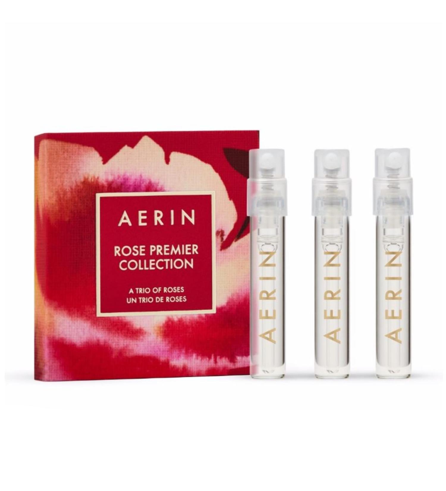AERIN Rose Premier Collection A Trio of Roses - Rose De Grasse Parfum - Rose De Grasse Joyful Bloom Eau De Parfum - Rose De Grasse Rouge Eau De Parfum - Sample Size