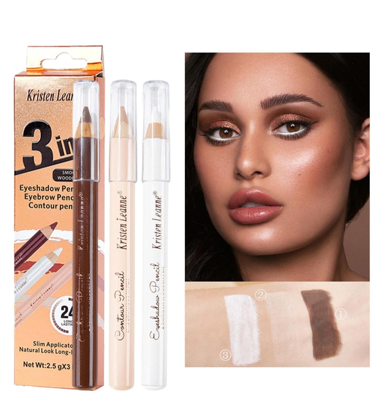 Eye Brow Pencil Set Eyeliner Pencil Long-Lasting Brow Tint Silkworm Set | Concealing Eye Makeup Accessories for Dating Outgoing Travel Vacation Shopping Hondony 3# - Buy Online on GoSupps.com