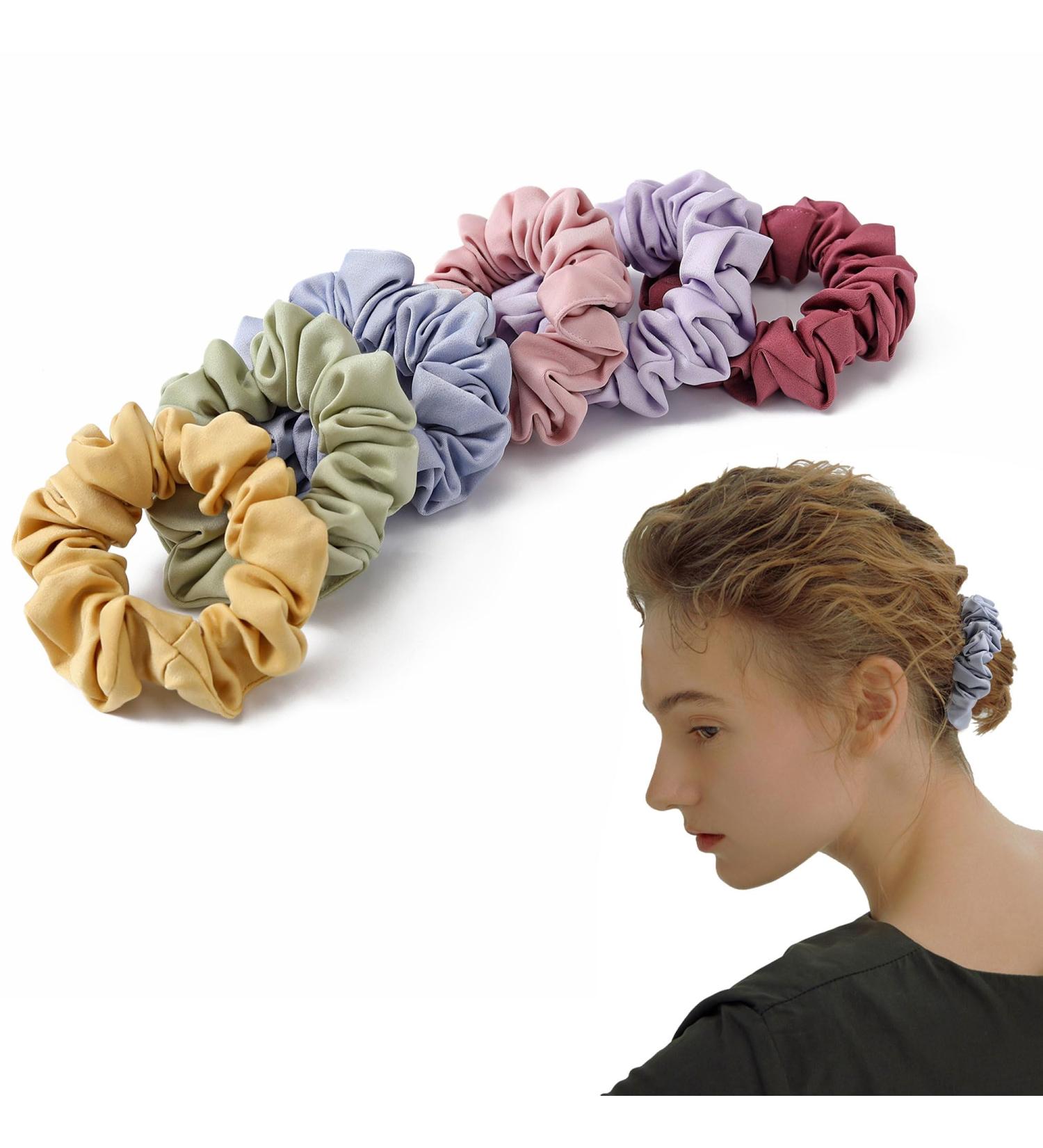 Satin Scrunchies for Women - 6PCS Soft Hair Ties in Spring Colors - Buy Online on GoSupps.com