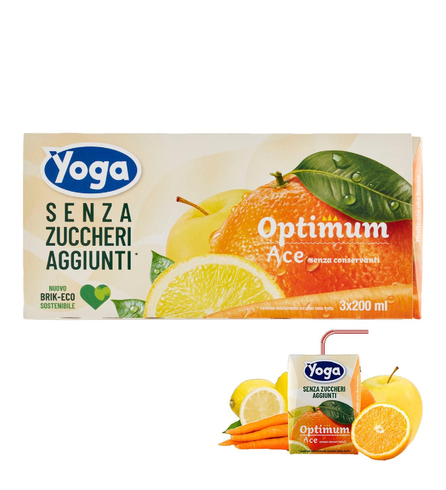 Idea Pack of 8 boxes of YOGA SUGAR-FREE OPTIMUM ACE fruit juice 3 x 200 ml cartons