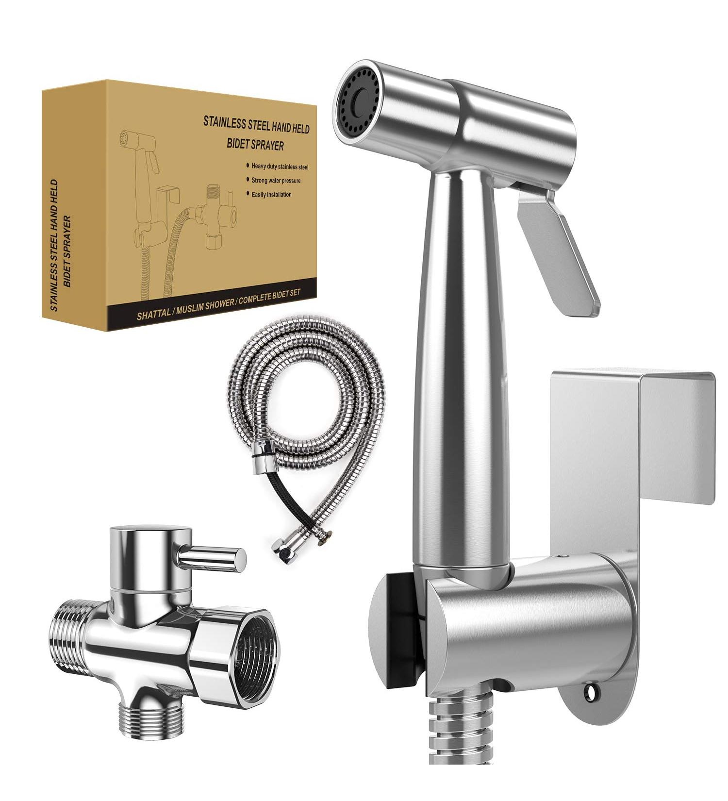 Yawenner Handheld Bidet Toilet Sprayer  Stainless Steel Bathroom Bidet Sprayer Set with Hose  Baby Cloth Diaper Sprayer  for Feminine Wash  Shower Sprayer for Pet  Wall or Toilet Mount - Buy Online on GoSupps.com