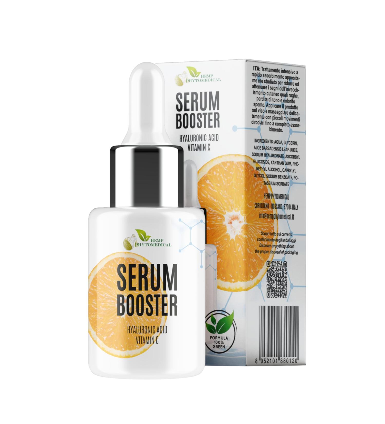 MY SKINCARE Booster Serum - 100% GREEN - Hyaluronic Acid and Vitamin C. Brightening Anti-dark spots Regenerating. 30 ml Made in Italy by HEMP PHYTOMEDICAL - Buy Online on GoSupps.com