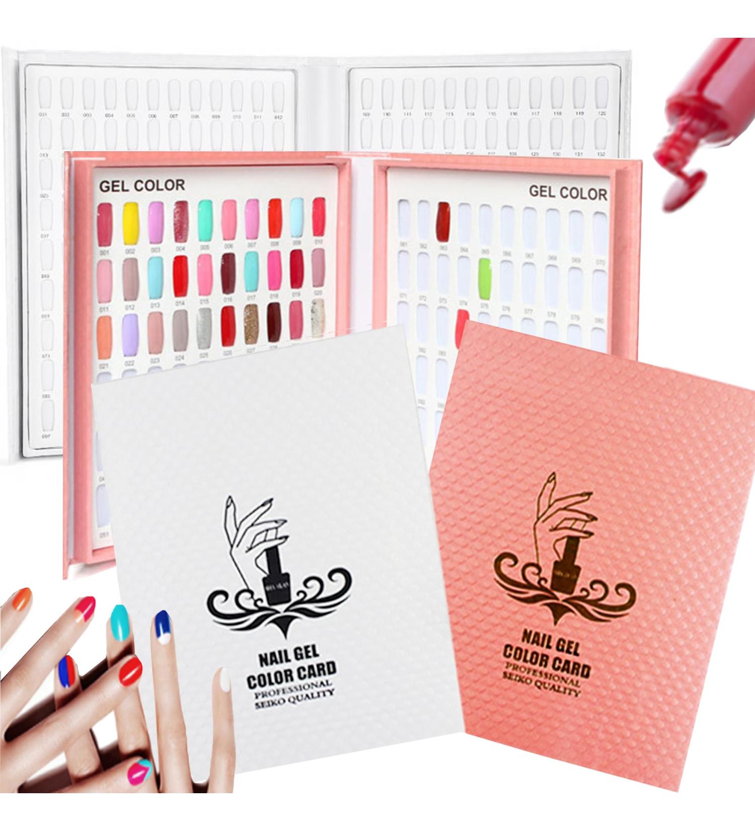SUQ 2pcs Nail Display Books - 216+120 Colors Professional Salon Nail Color Swatches for DIY Nail Polish - Nail Salon Design Board - Buy Online on GoSupps.com