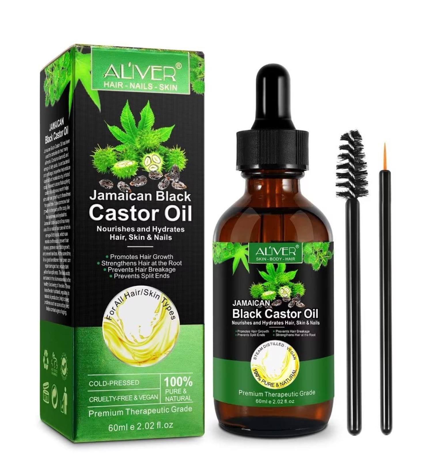 SHIFAKOU Jamaican Black Castor Oil for Hair Growth - 2oz | Cold Pressed, Pure & Natural | Eyelashes, Eyebrows, Hair Regrowth Treatment - Skin & Nails - Buy Online on GoSupps.com