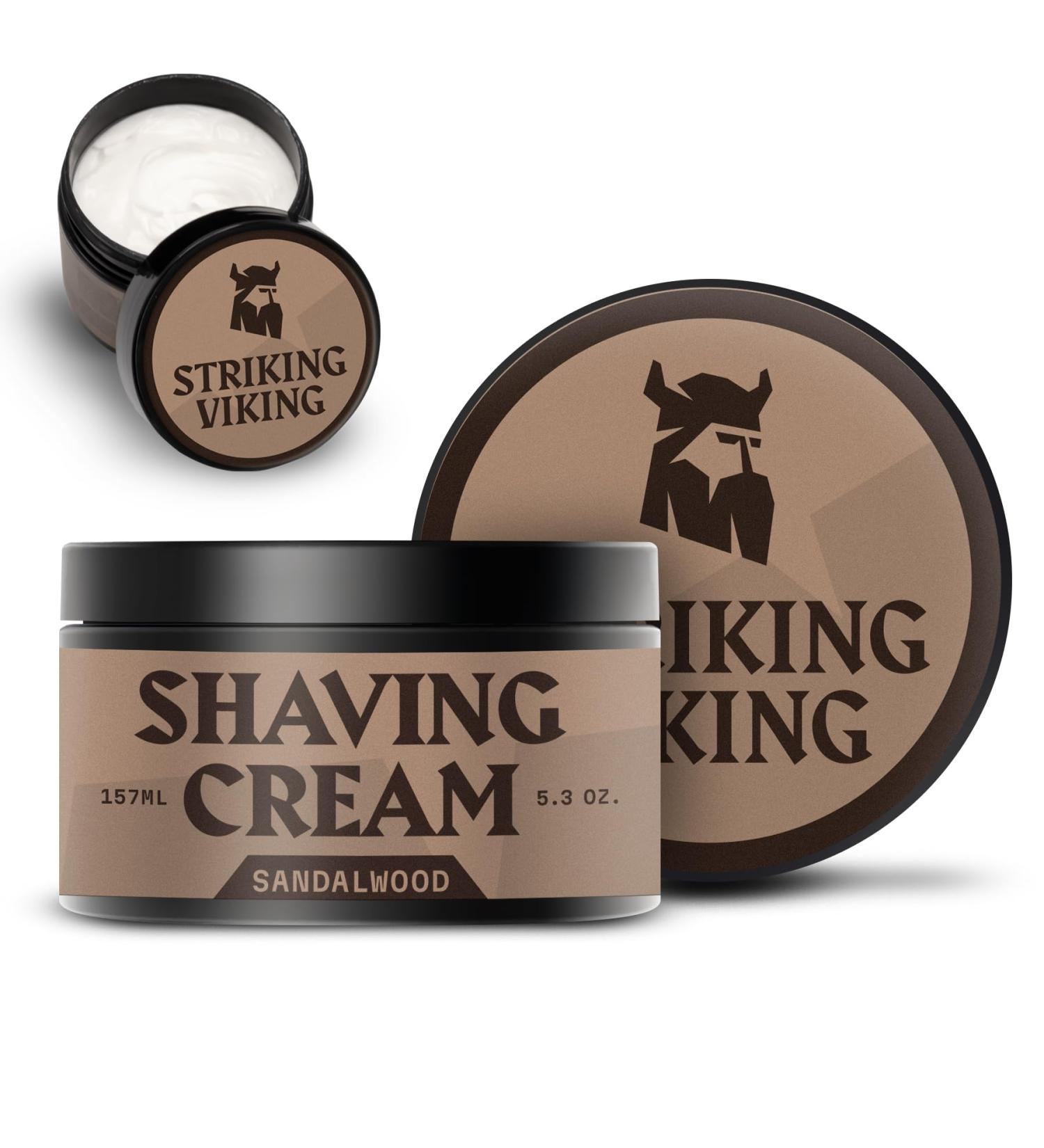 Striking Viking Shaving Cream 5.3 oz - Sensitive Skin Men s Shaving Cream - Sandalwood Scent - Ideal for All Skin Types - International Shipping Available - Buy Online on GoSupps.com