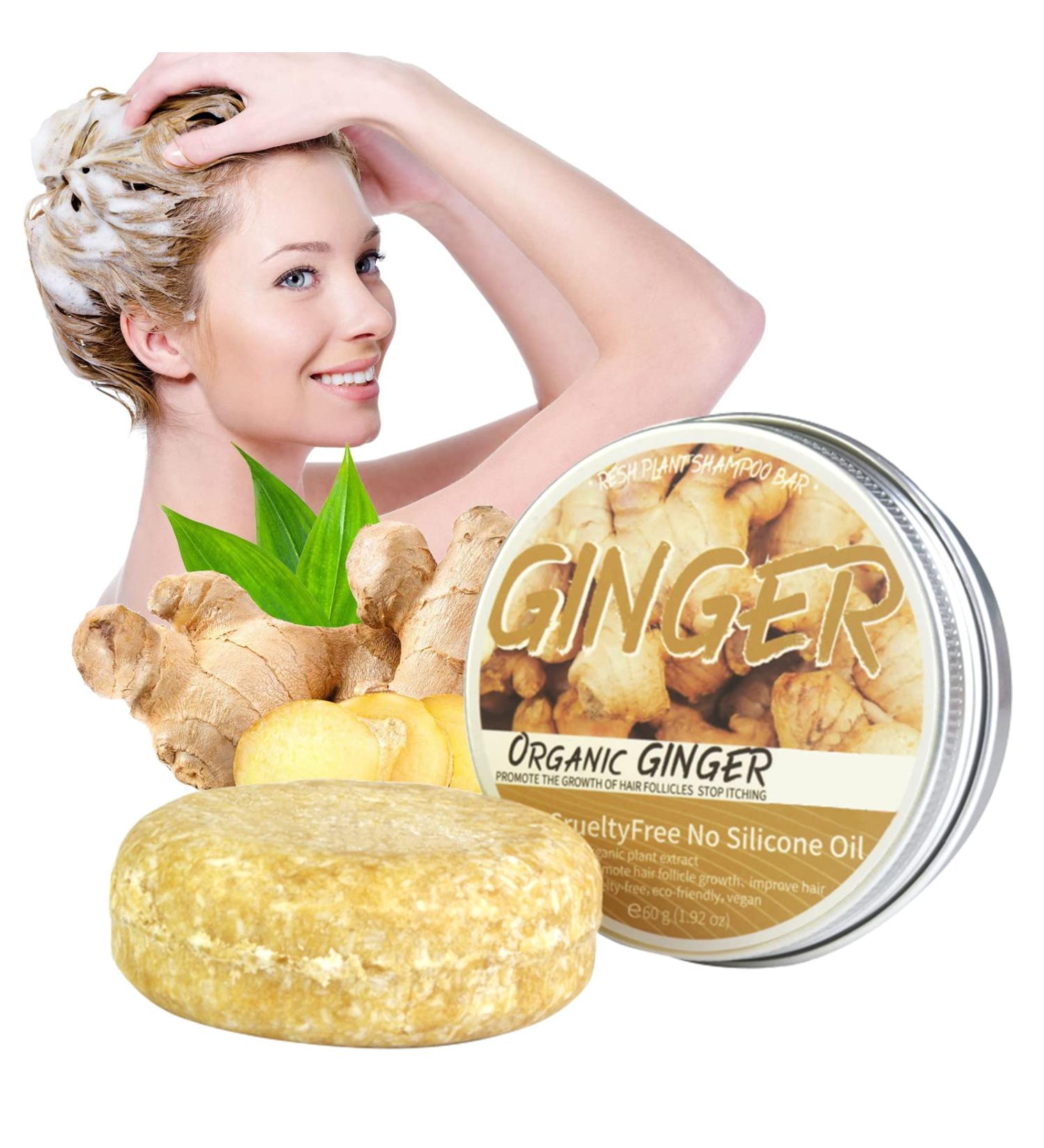 Barre de shampooing pour repousse des cheveux au gingembre - Buy Online on GoSupps.com