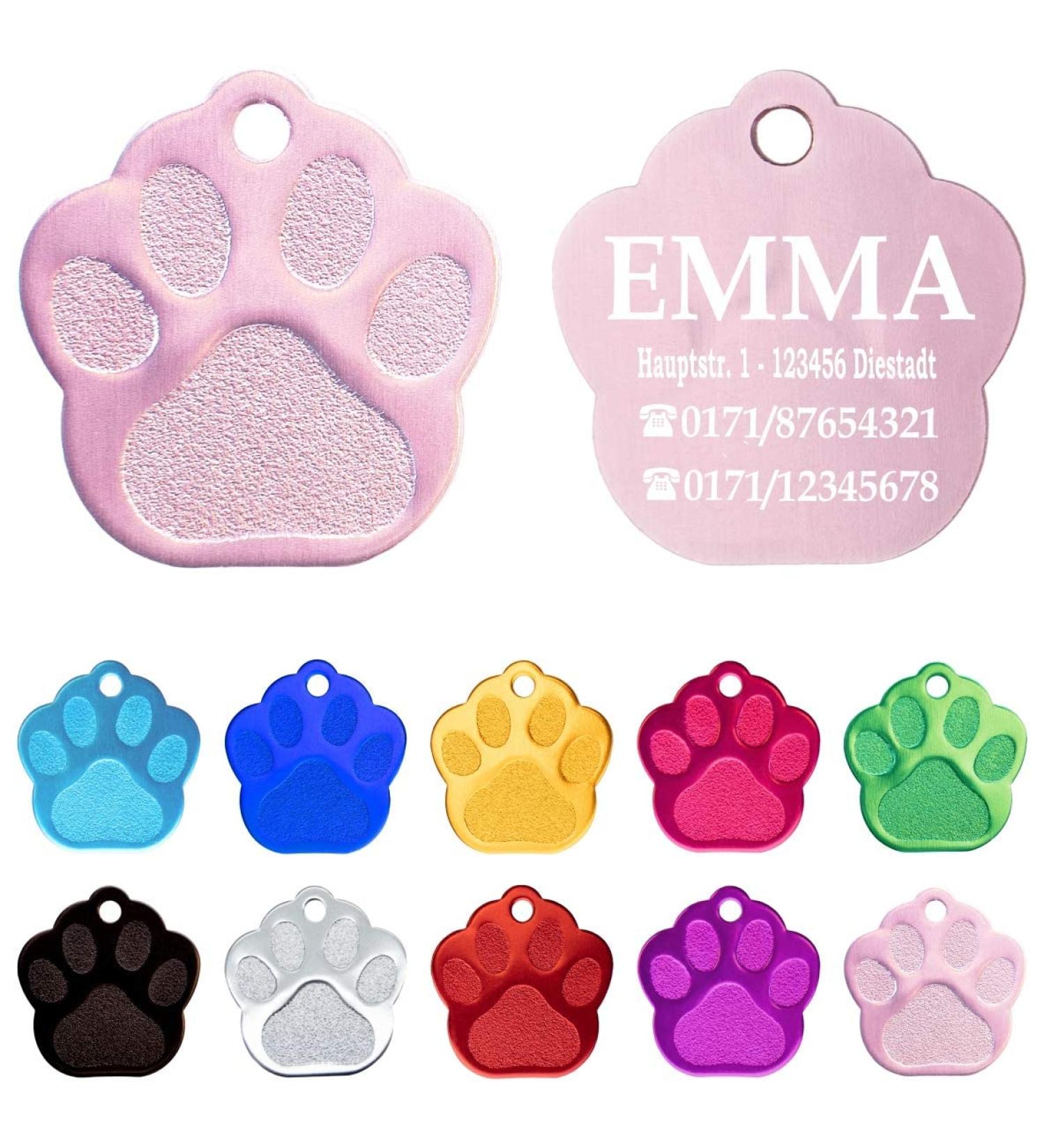Personalized Pink Dog Collar Pendant - Ibera Gifts for Small to Medium Dogs & Cats | Engraved Name & Address Tags - Buy Online on GoSupps.com