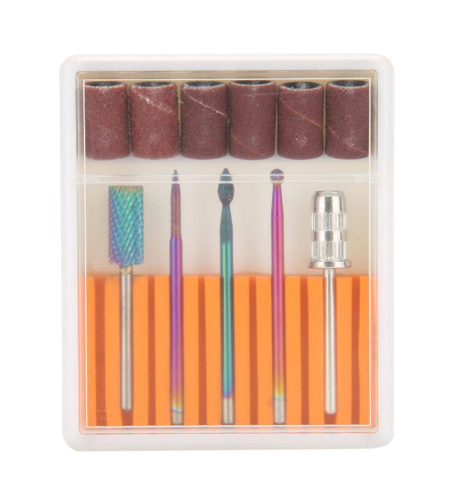 5 Pieces Nail Drill Set - Tungsten Steel Grinding Heads & 6 Tapes for Dead Skin Removal | International Shipping - Buy Online on GoSupps.com
