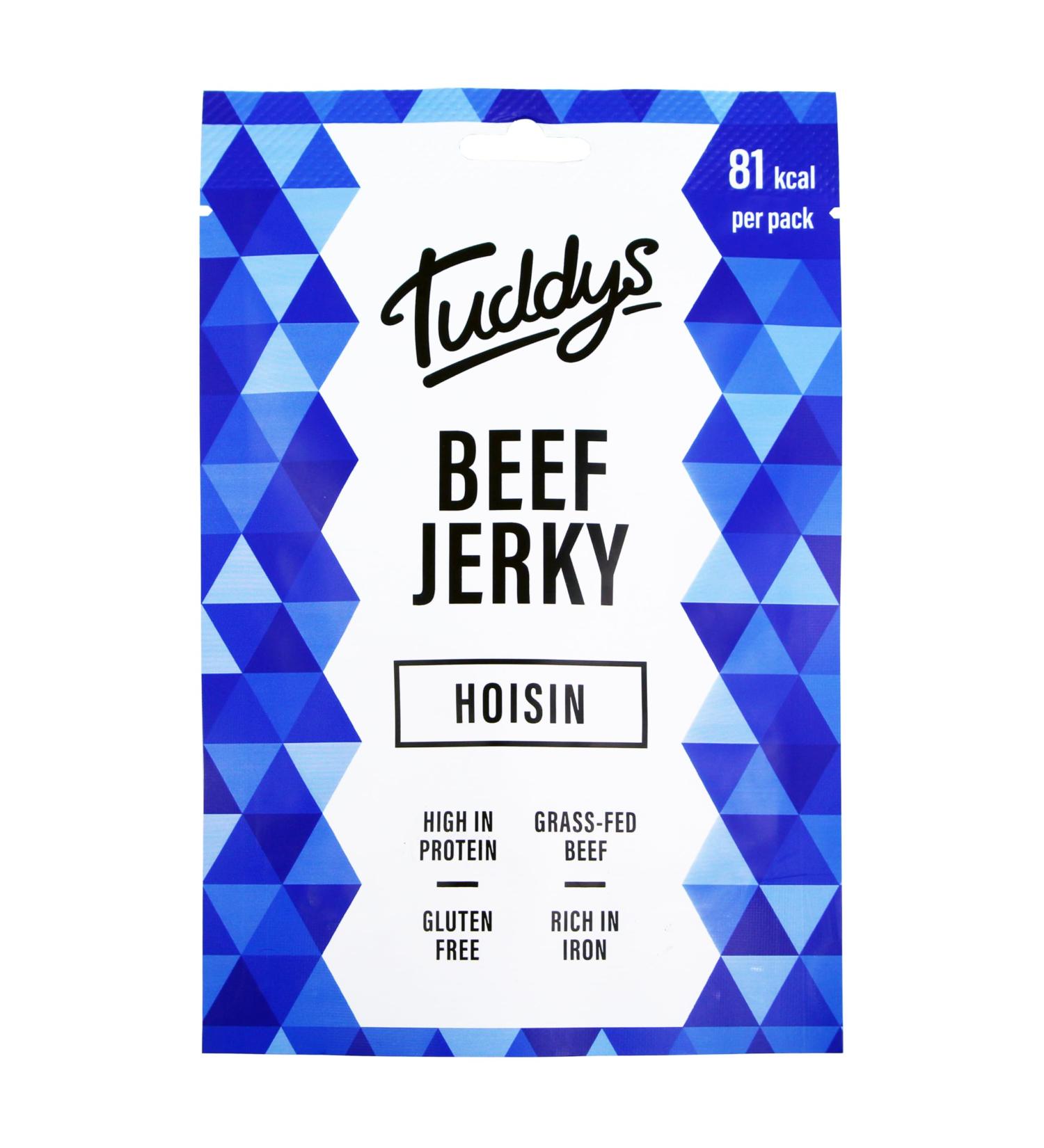Tuddys Snacks Beef Jerky 12x28g Hoisin - Buy Online on GoSupps.com