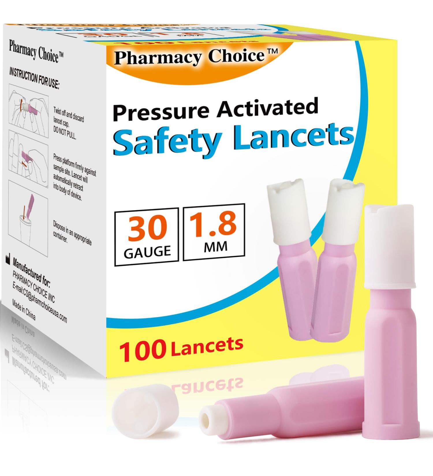 Buy Sterile Safety Lancets - 100 Count 30G x 1.8 mm Top Push Button - Ideal for Blood Glucose Testing | Fast International Shipping - Buy Online on GoSupps.com