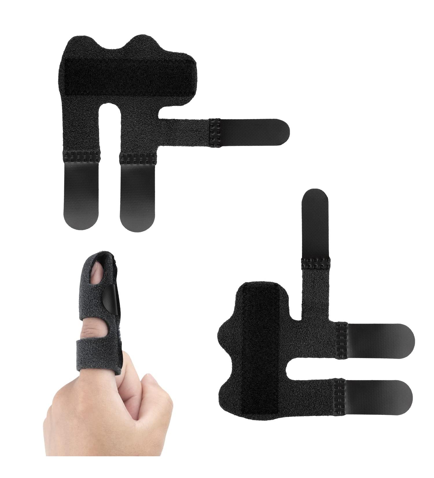 SAVITA 2pcs Finger Splints Composite Cloth - Black Trigger Finger Brace for Broken Finger Protection & Pain Relief - Buy Online on GoSupps.com