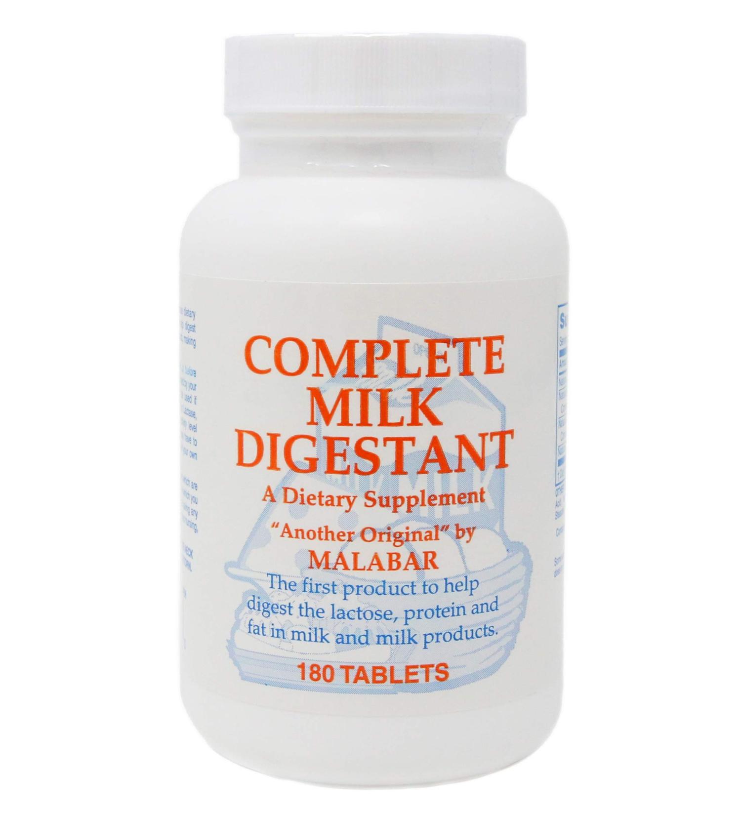 Malabar Complete Milk Digestant 180 Count - Improve Digestion and Enjoy Dairy Again! - Buy Online on GoSupps.com