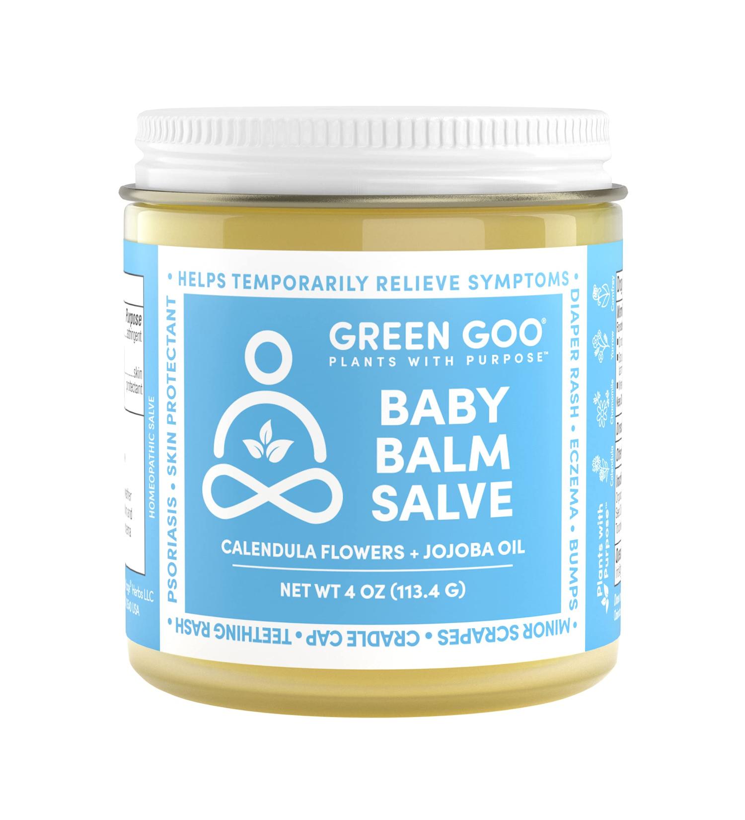 Green Goo Baby Balm 4 Oz Jar - Organic Gentle Moisturizing Baby Lotion for Skin Irritations - Buy Online on GoSupps.com