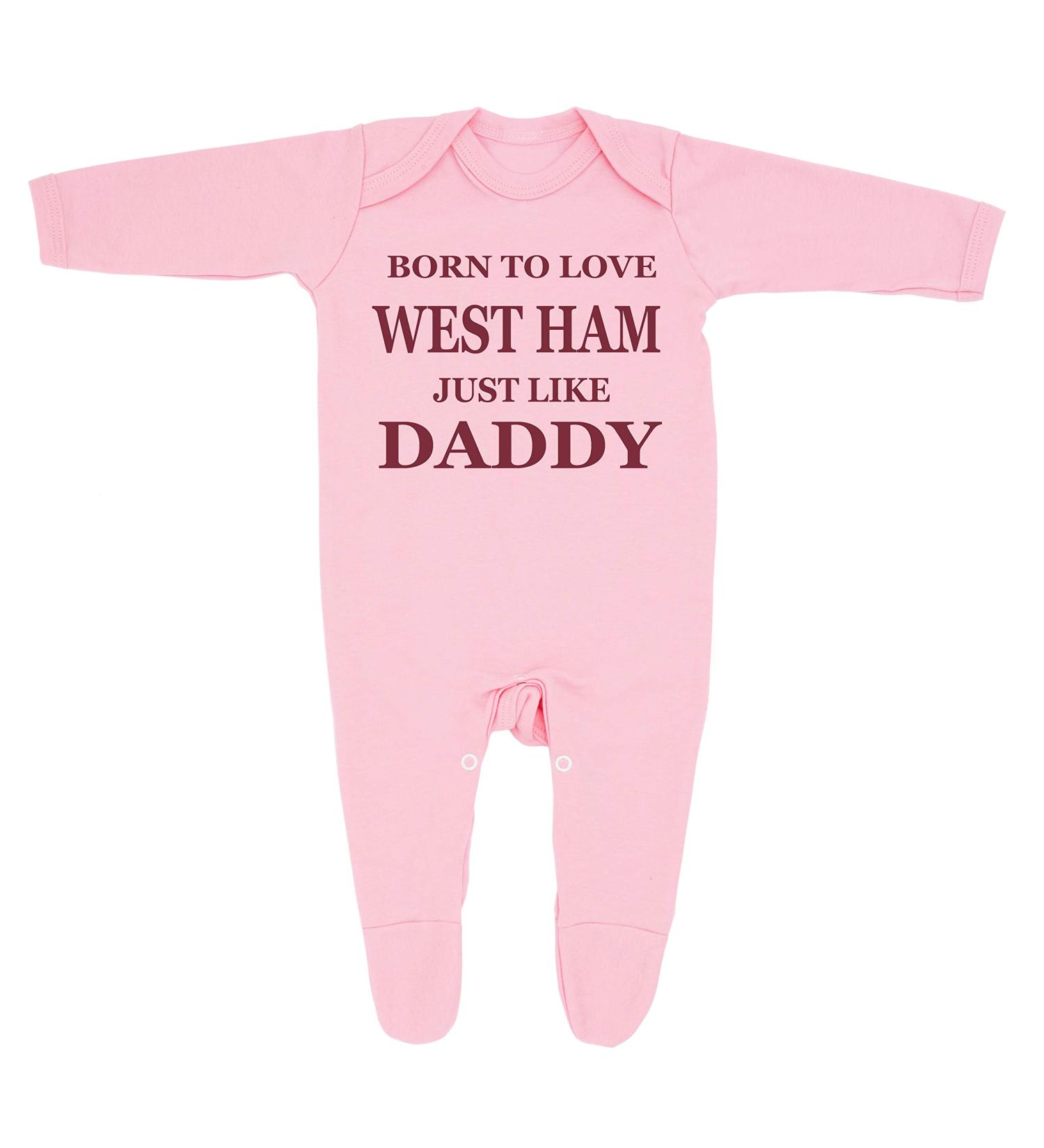 West Ham Fan Baby Sleepsuit | 100% Combed Cotton | 0-3 Months Pink - Buy Online on GoSupps.com