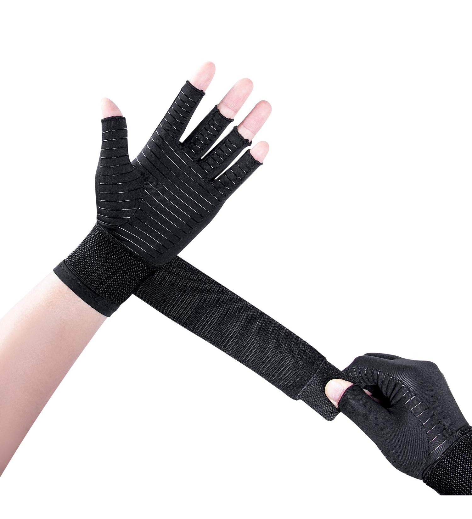 Thx4COPPER Compression Arthritis Gloves with Strap - Small-Medium Size for Carpal Tunnel Support & Typing Relief - Buy Online on GoSupps.com