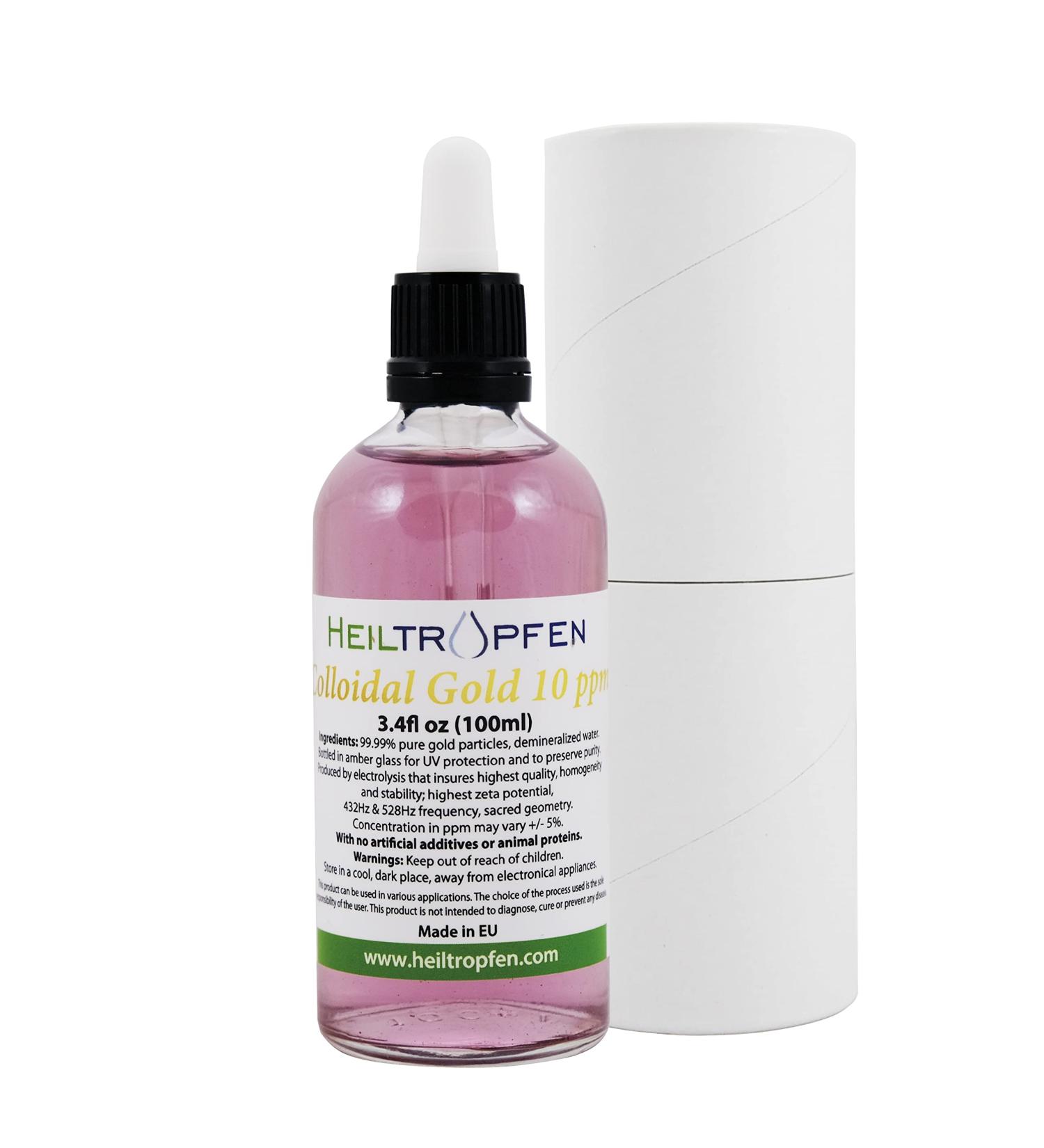 Colloidal Gold 10 ppm 3.4 Fl Oz - 100 ml by Heiltropfen - Buy Online on GoSupps.com