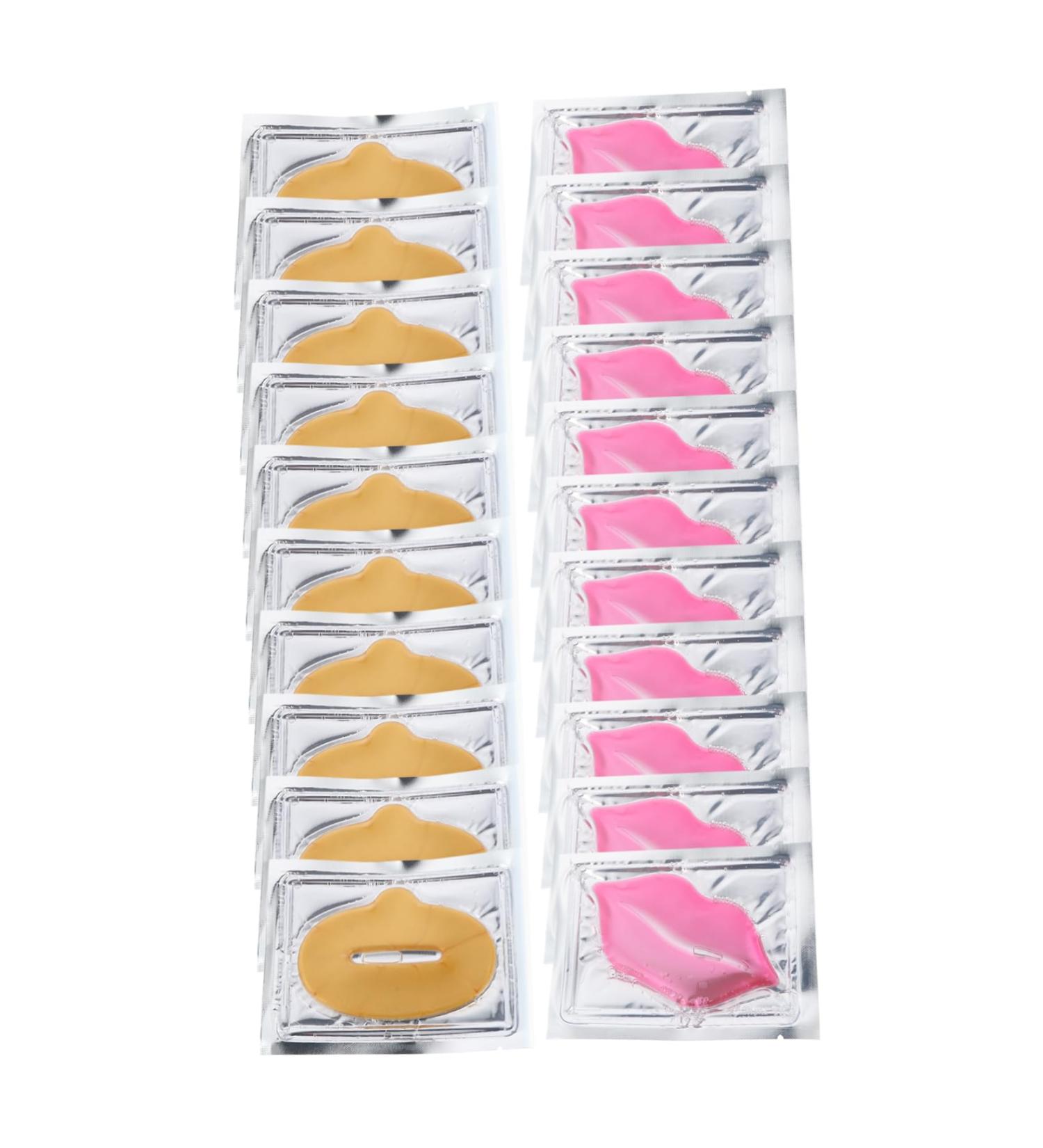 Healifty 20pcs Moisturizing Lip Mask Collagen Hydrating Lip Care Pads for Gentle Exfoliation Soothing Dry Enhancing Random Styles Yellow Pink - Buy Online on GoSupps.com