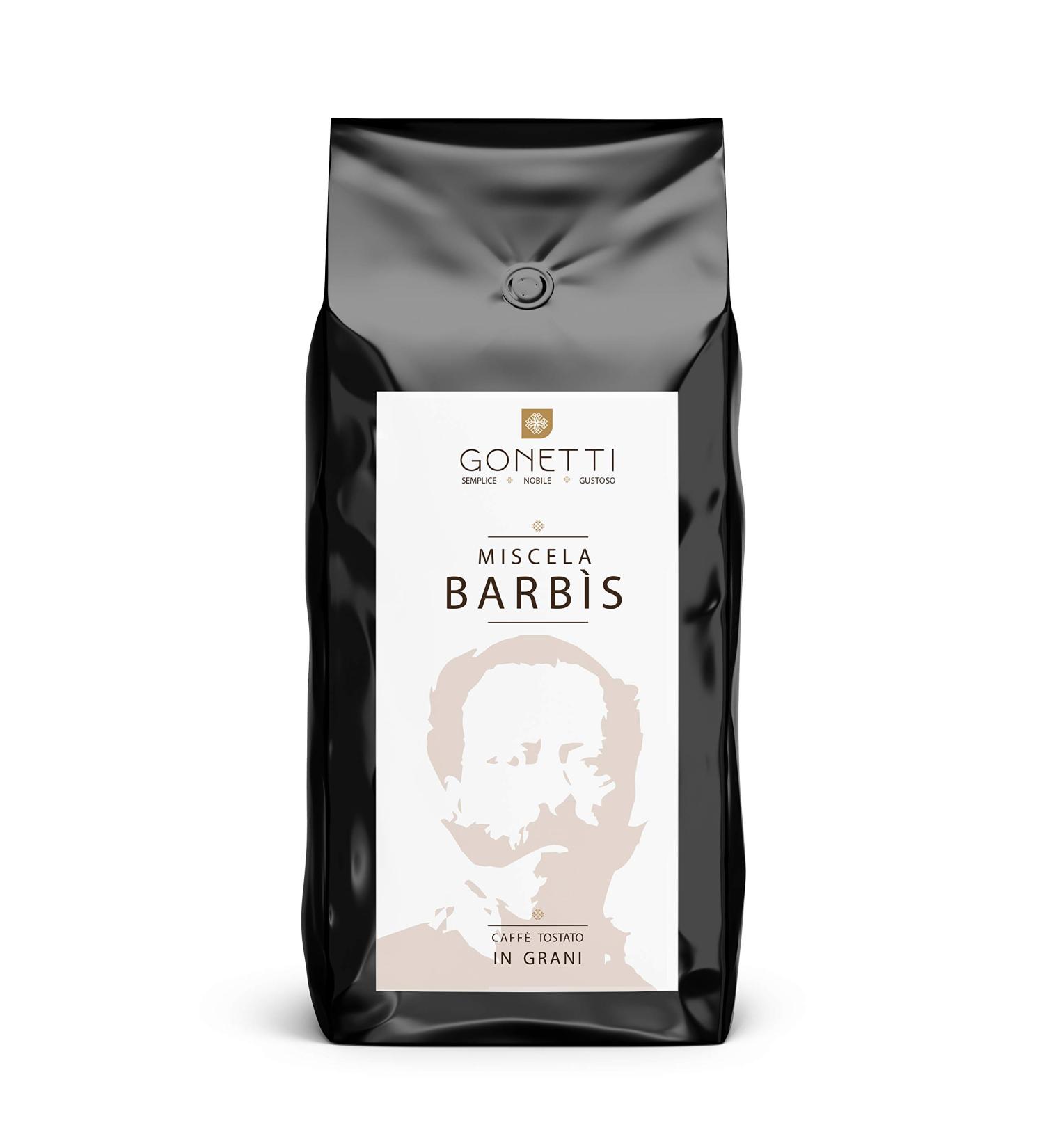 Italian Coffee Beans 1kg - Gonetti - 20% Arabica and 80% Robusta - Artisanal - Ideal for moka and coffee machine